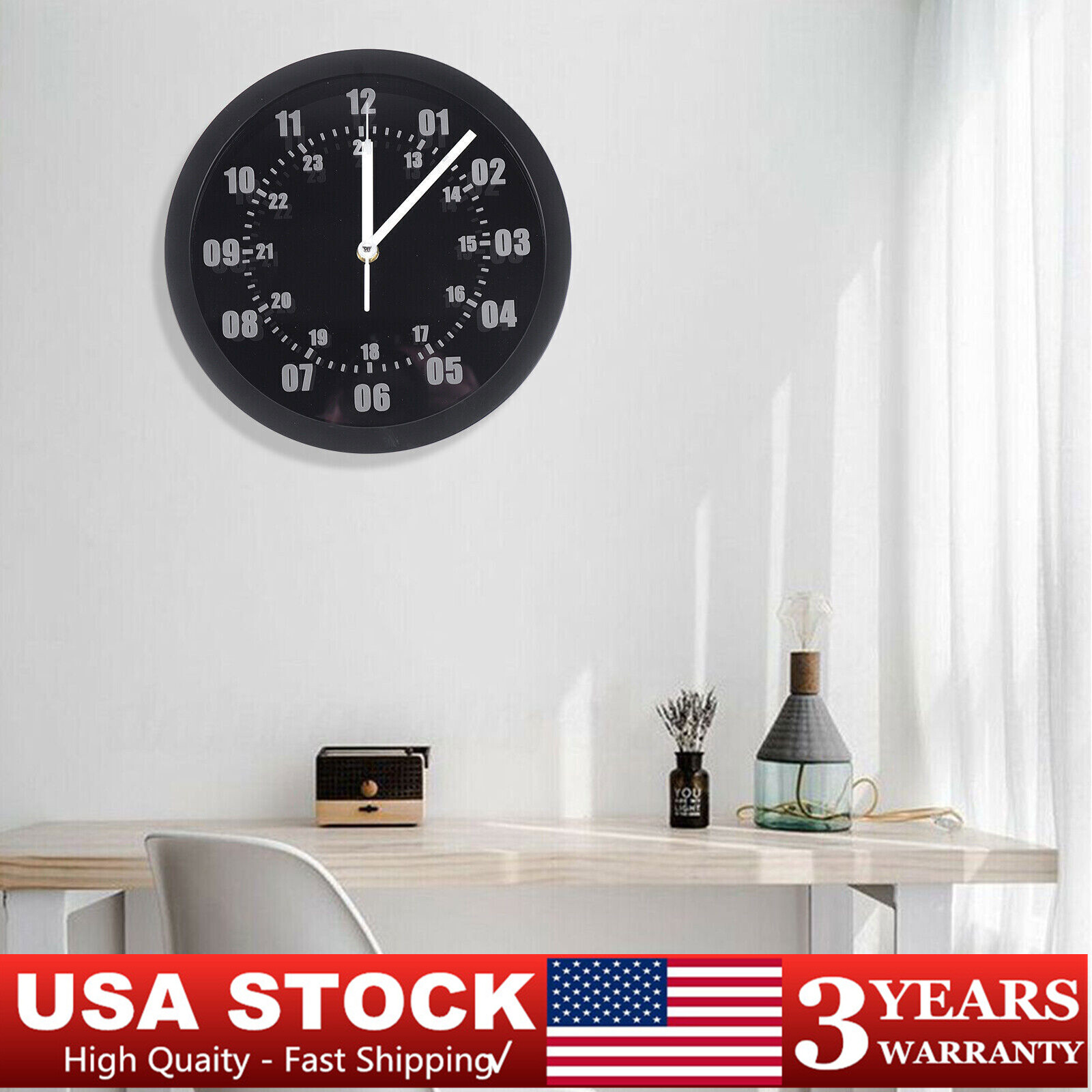 LED Indoor Outdoor Wall Clock Remote Control Luminous Wall Clock Night Lighting