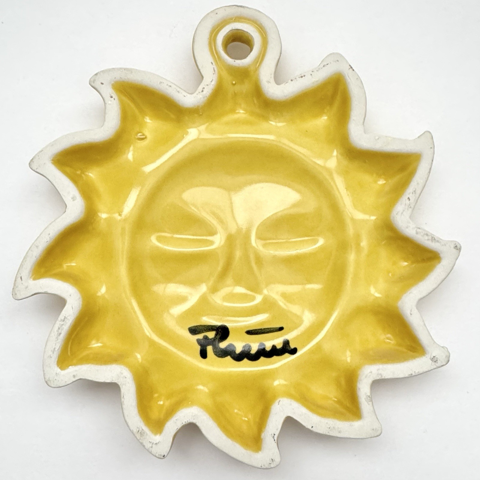 Vintage THUN Ceramic Sun Tile Hanging Decor, Baking Mold – Made In Italy 6.5”