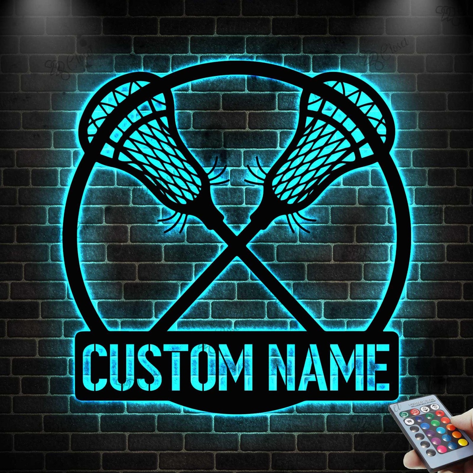 Custom Lacrosse Sticks LED Sign Sports Room Decor Gift for Kids