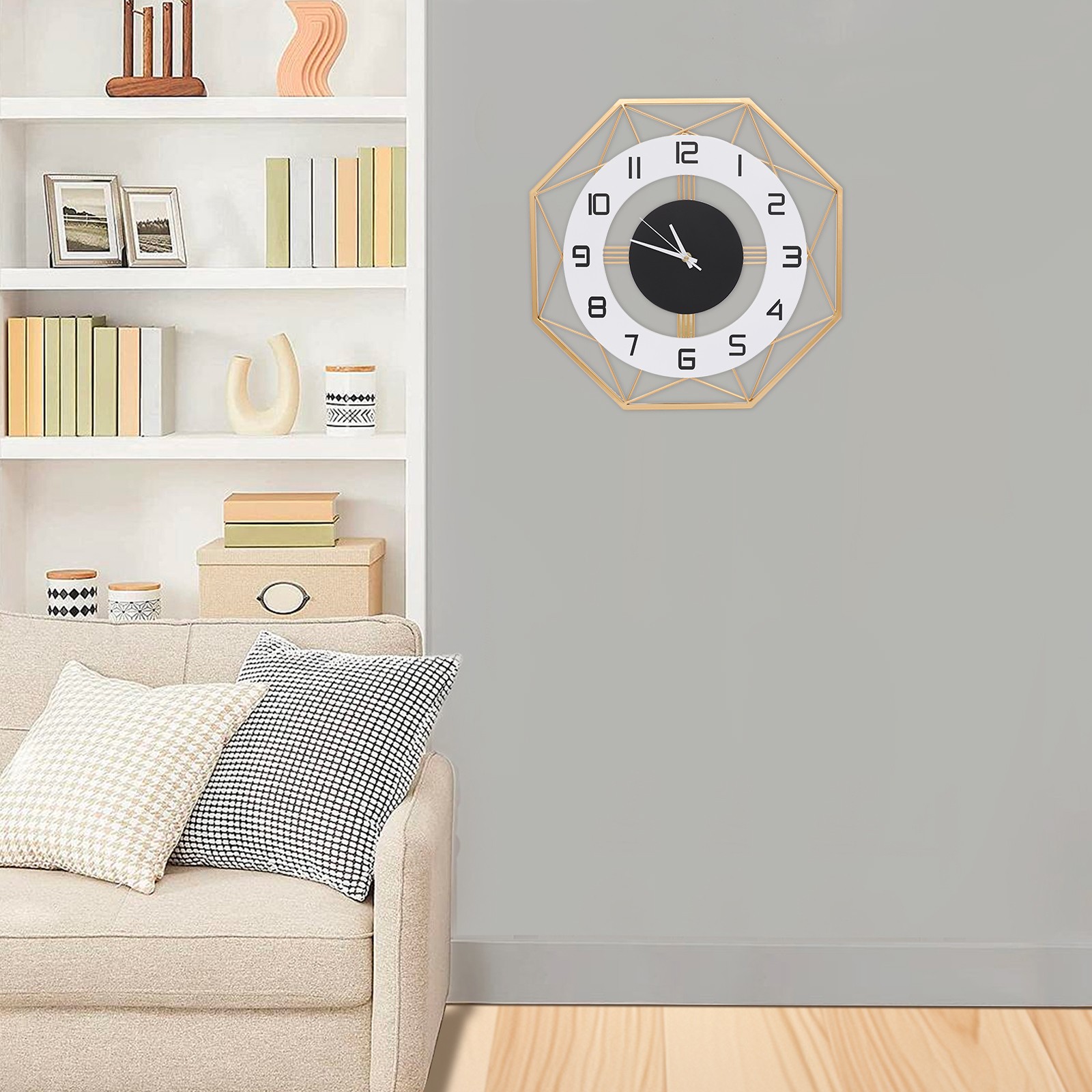 Modern Wall Clock – Silent Battery Powered Analog , Easy Mount