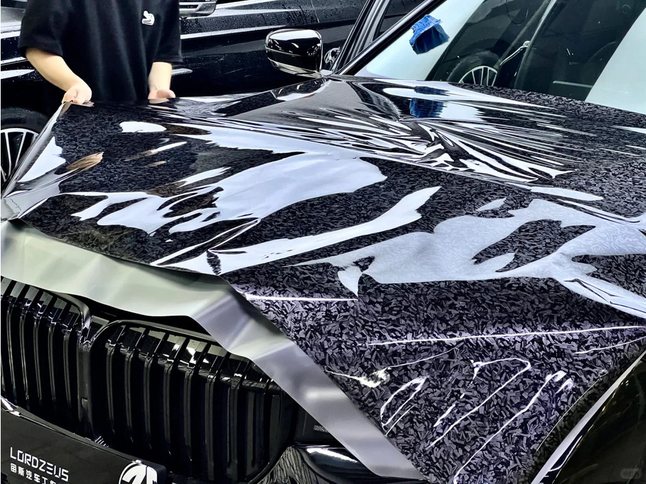 Forged Carbon Fiber Vinyl Wrap Auto Motorcycle Adhesive Film Air Bubble Free
