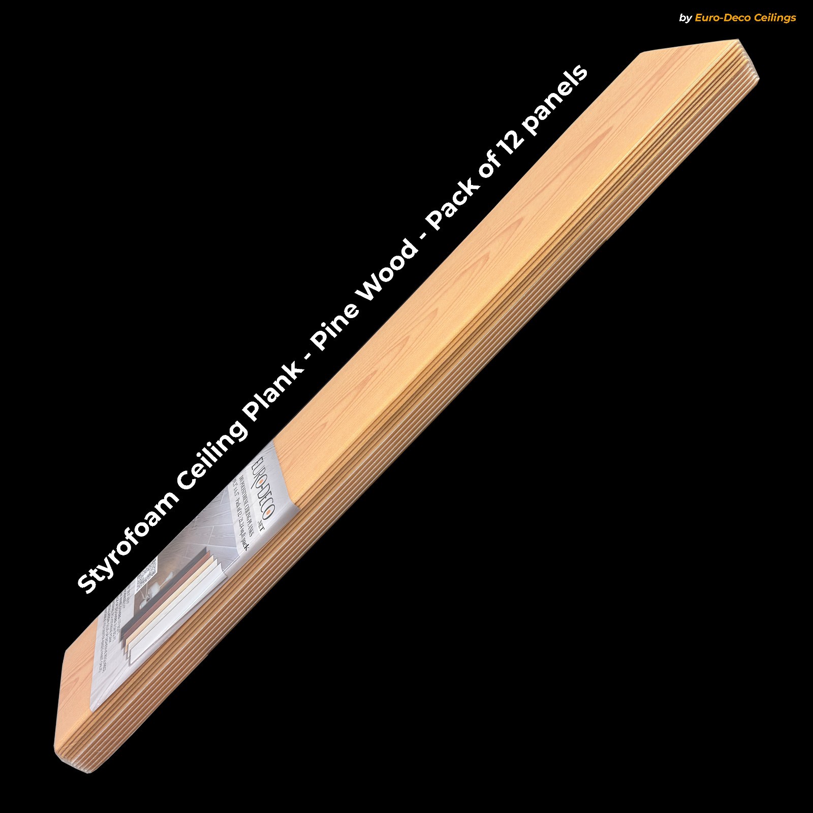 DIY Styrofoam Ceiling planks/Panels Pine – Glue up on popcorn. Pack of 120 pcs