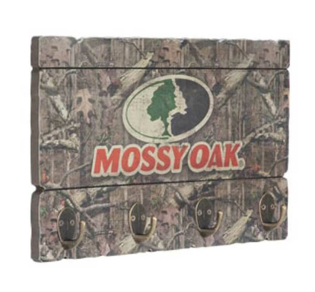 Mossy Oak Hanging Key Rack, Four Antique Brass Hooks MO-65307