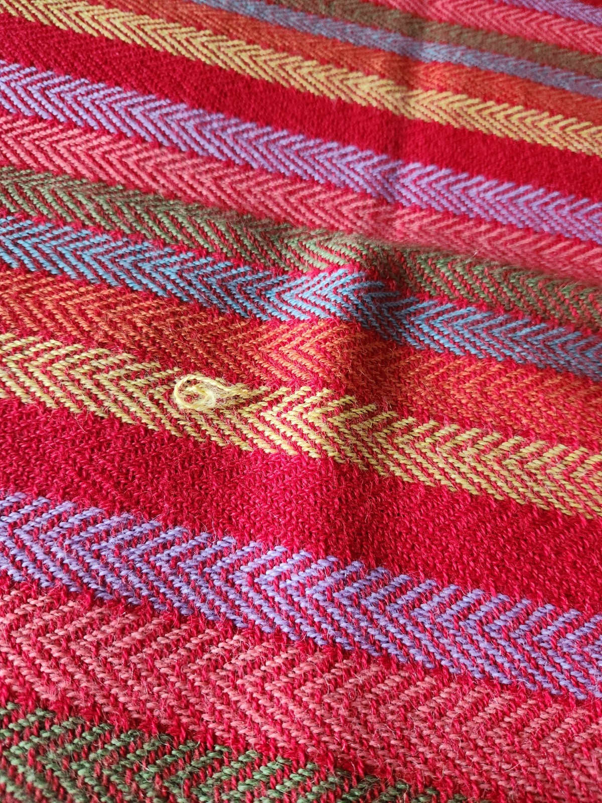 SOL Alpaca Peru 100% Baby Alpaca Throw Blanket Multicolor Herringbone Fringe