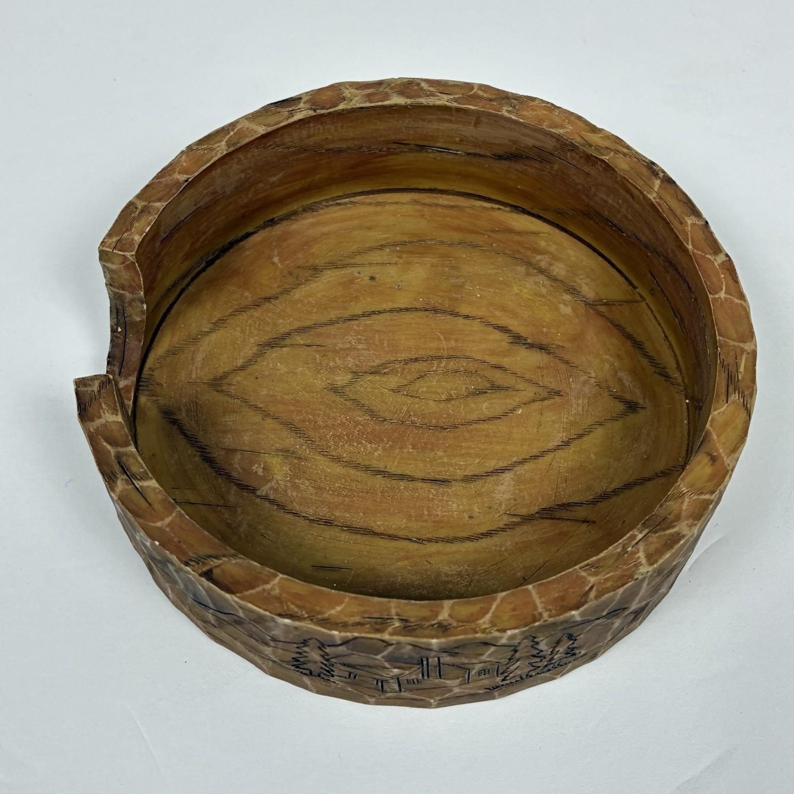 Rustic Black Bear Small Tray Coaster Base Resin Lodge Cabin Decor