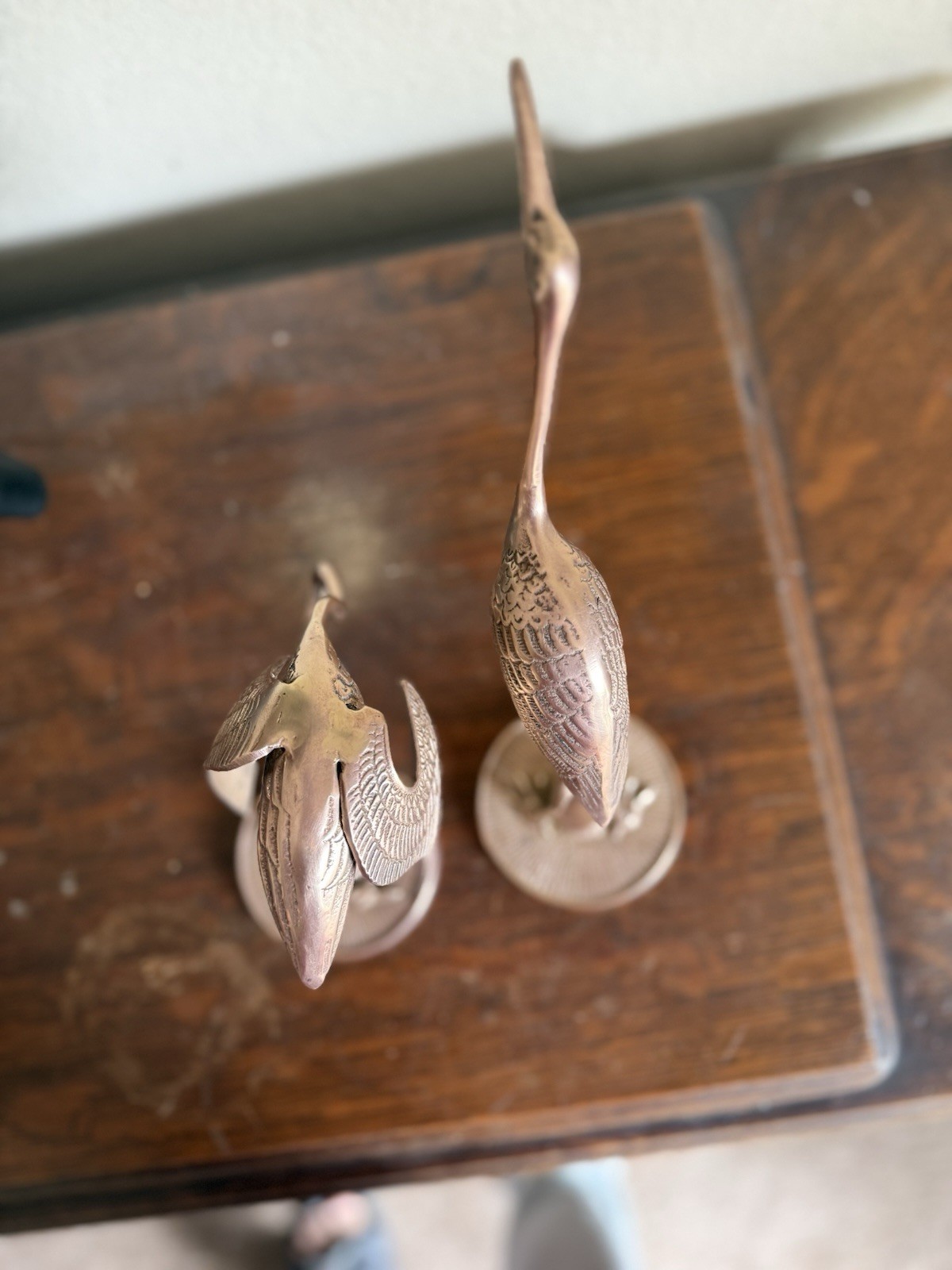 Set of 2 Vintage Brass Metal Bird Figurines, Animals Theme (please read)