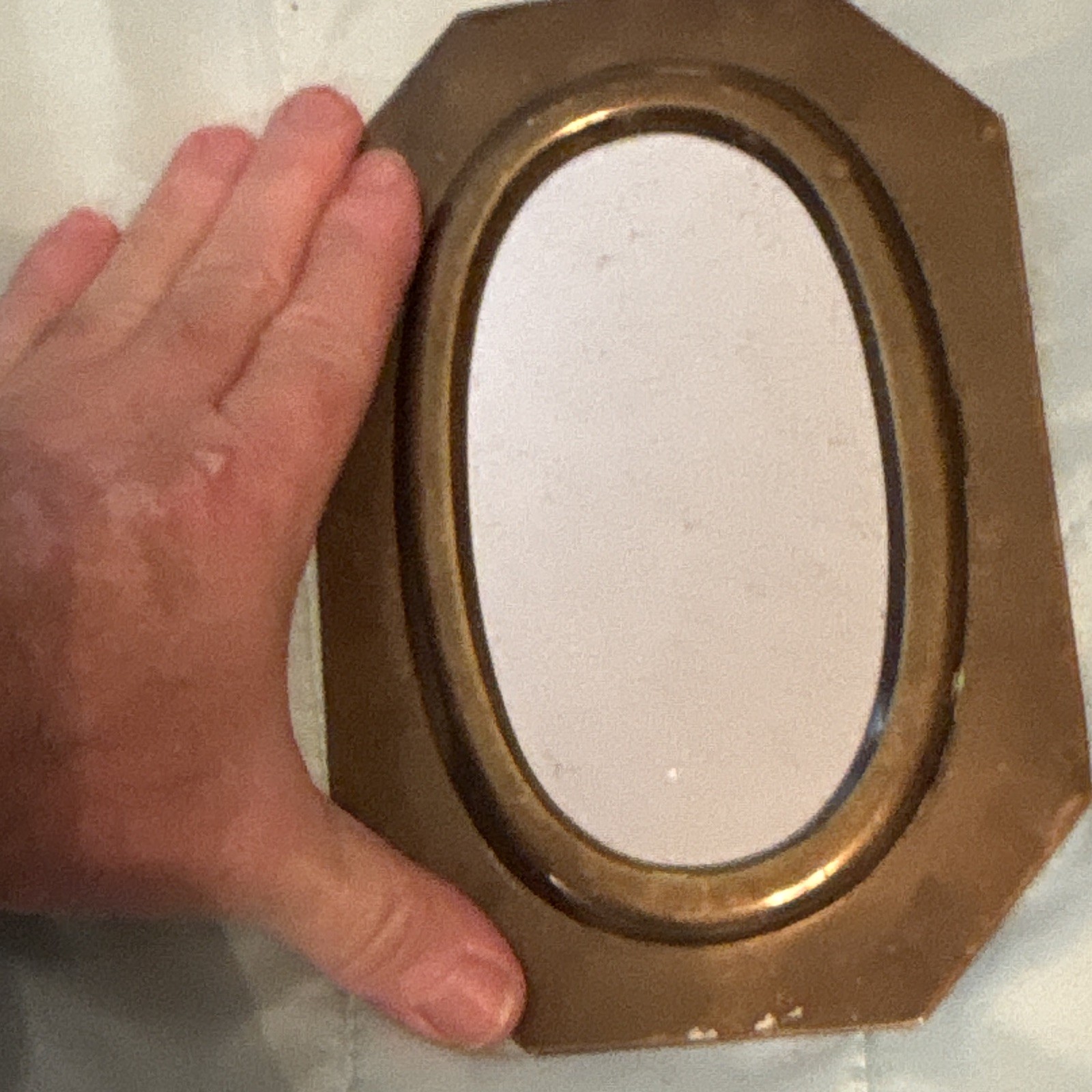 Penco Brass Octagon Oval Hanging Picture Frame Brown Less Than 10 in