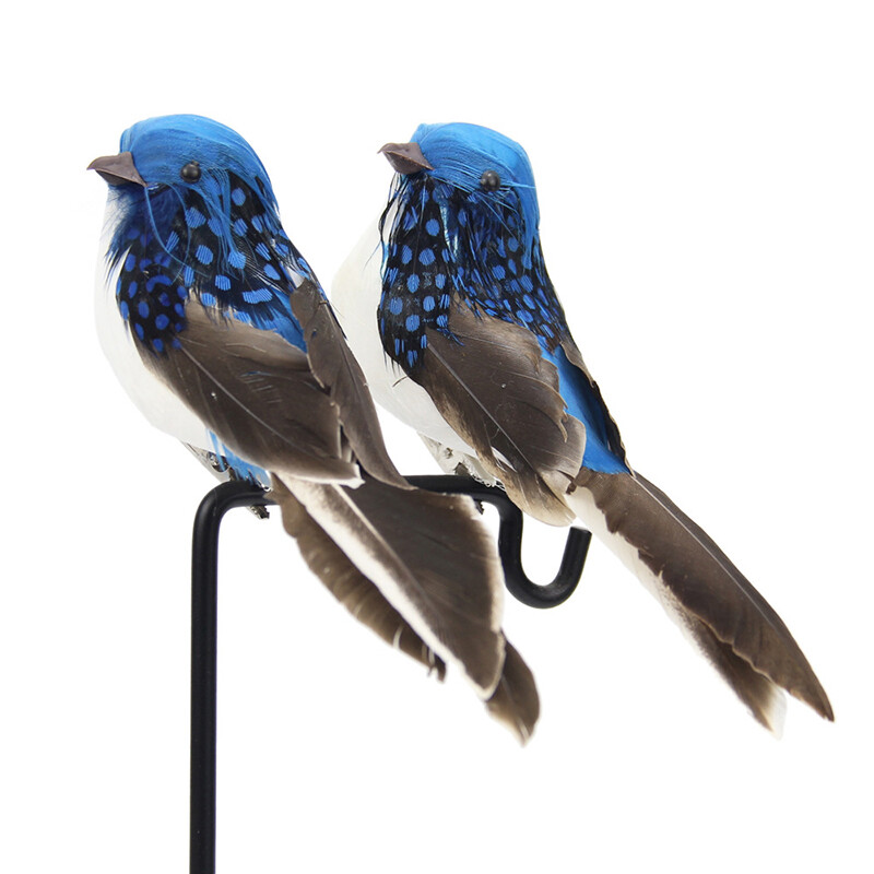 4pcs Mini Artificial Birds Fake Feather Foam Sparrow Home Garden Ornaments Craft