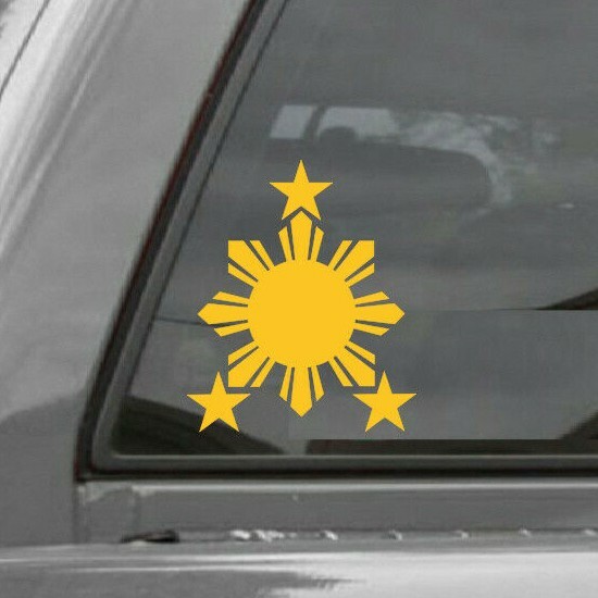 2x Philippine Flag/Sun Stars Vinyl Window Decal 2.5″ X 3.0″