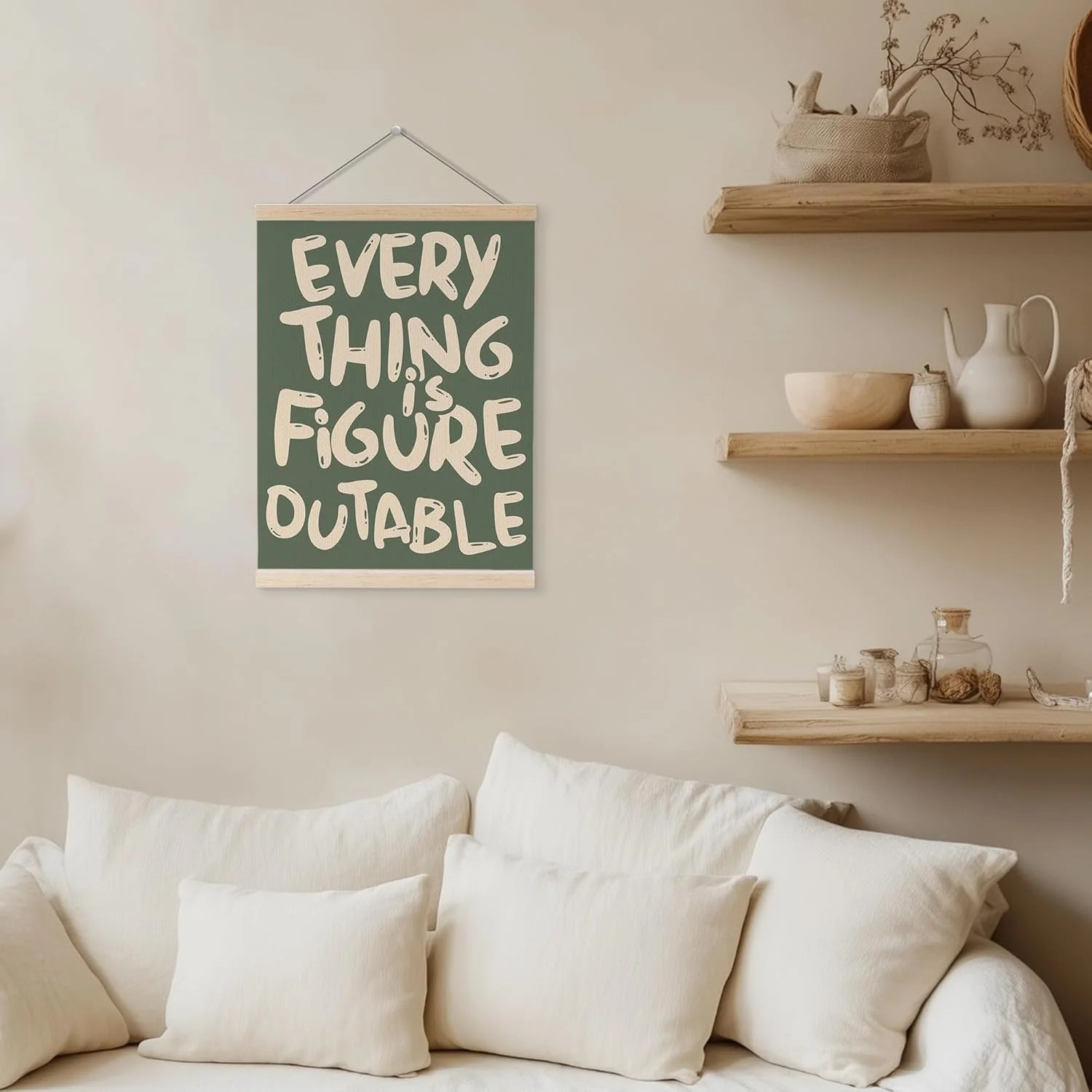 Everything is Figureoutable Inspirational Wall Art Poster Frame Office Decor