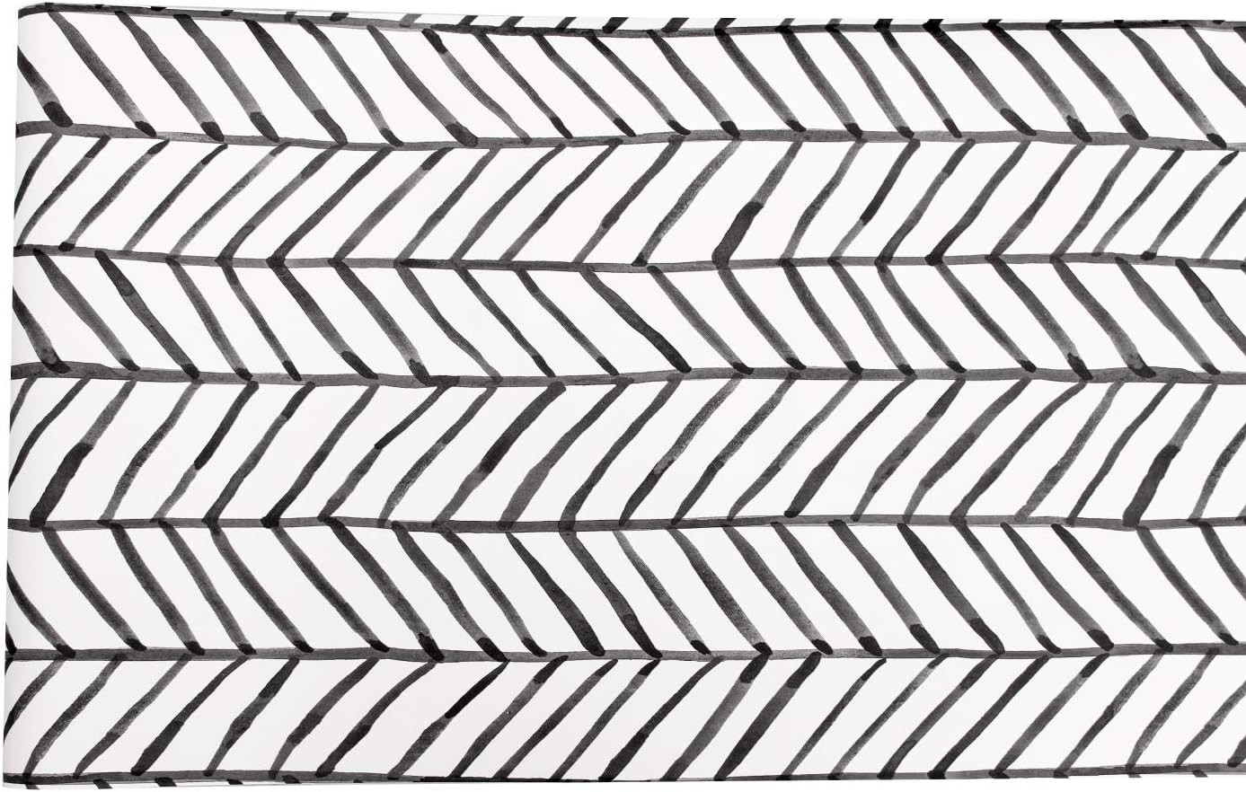 Peel Stick Accent Wallpaper Herringbone Black White Vinyl Removable Modern