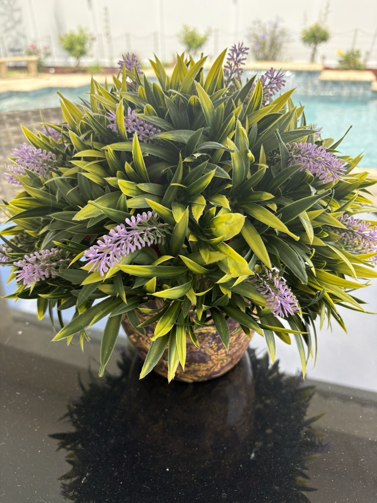 Wicker Park 15” French Lavender Indoor/Outdoor Faux Floral Spring Sphere