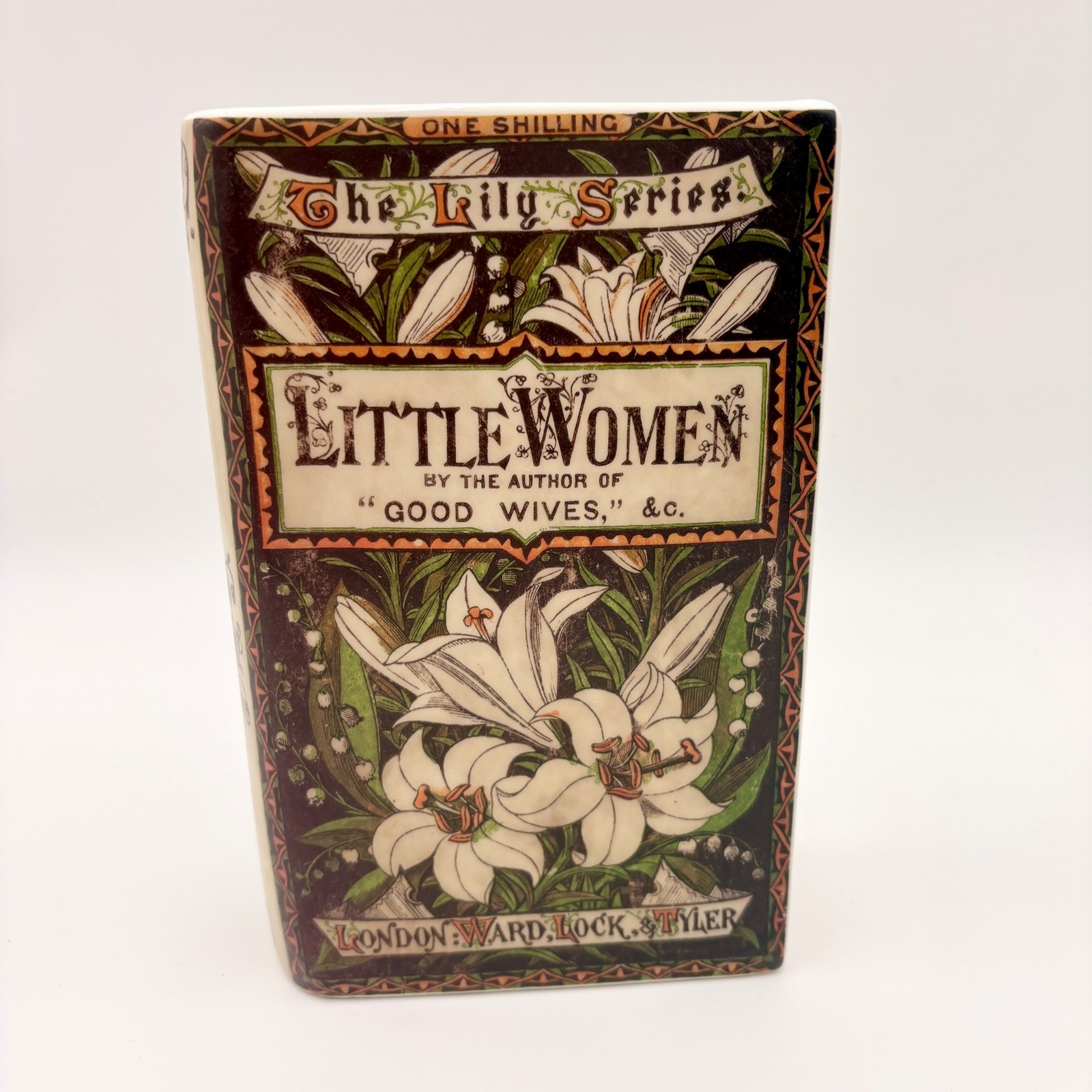 Little Women The Lily Series Ceramic Book Vase Vintage Style Floral Decor Biblio