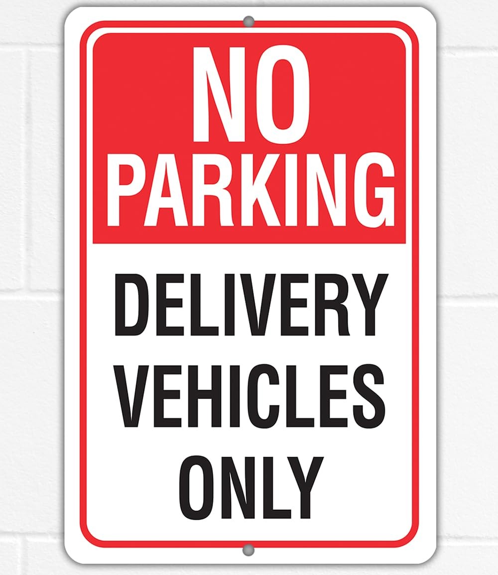 Delivery Vehicles Only Metal Sign No Parking Delivery Porch Yard Wall Decor