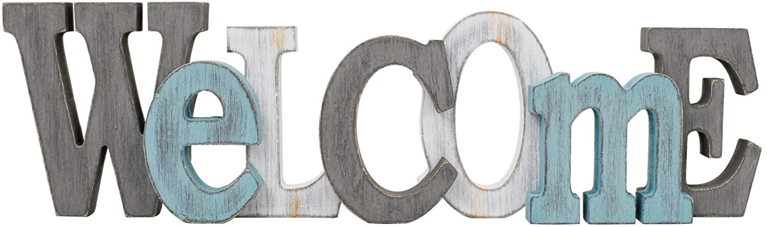 Cutout Letters Freestanding Block Word Sign Hanging Ornament Table Shelf…