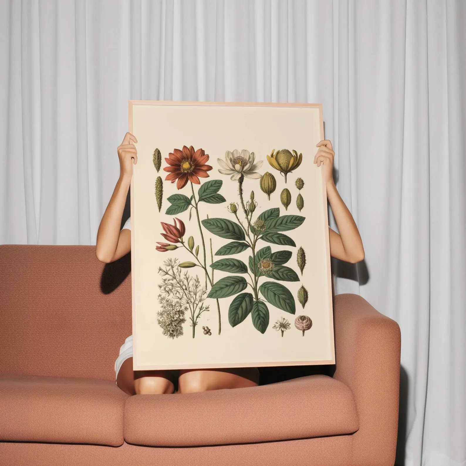 Vintage Botanical Wall Art, Antique Floral Printt, Rustic Botanical Decor
