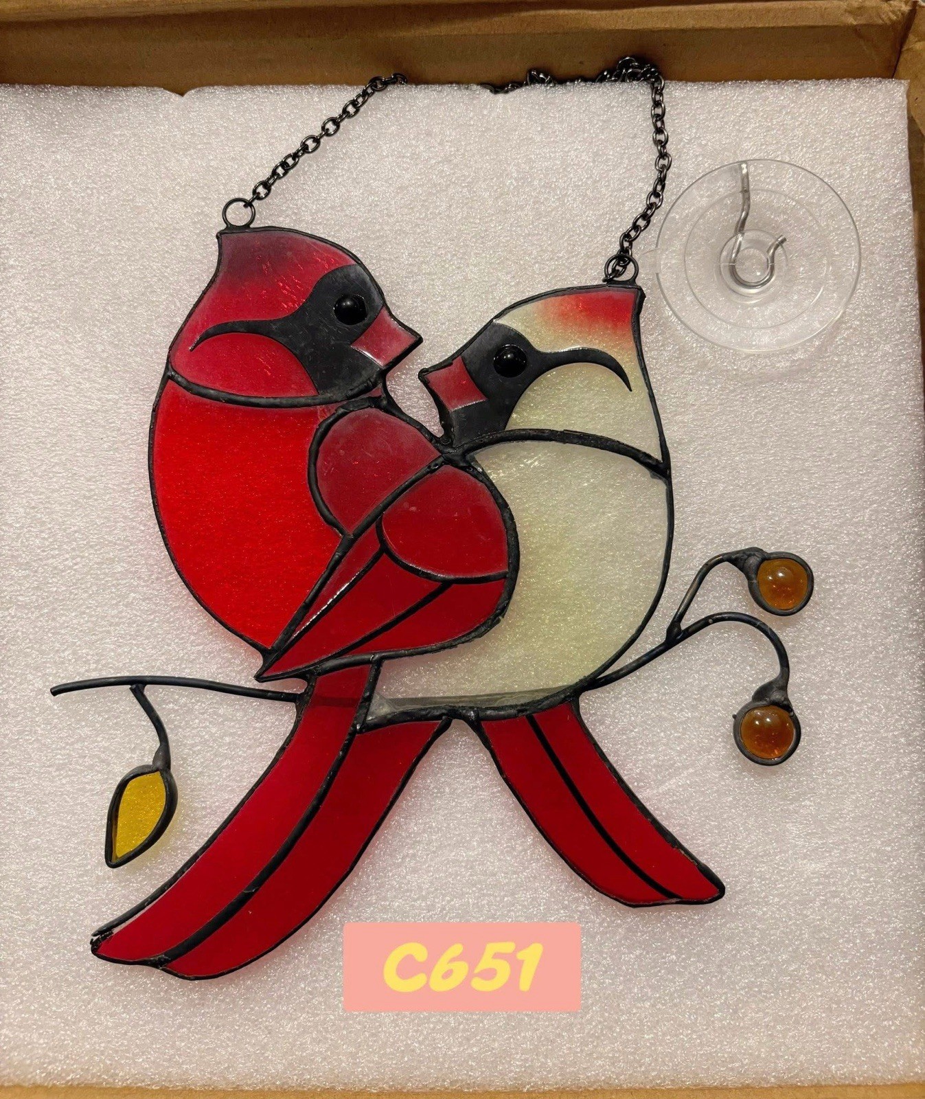 Handmade Stained Glass Bird Suncatcher. Great Gift For Home Decor