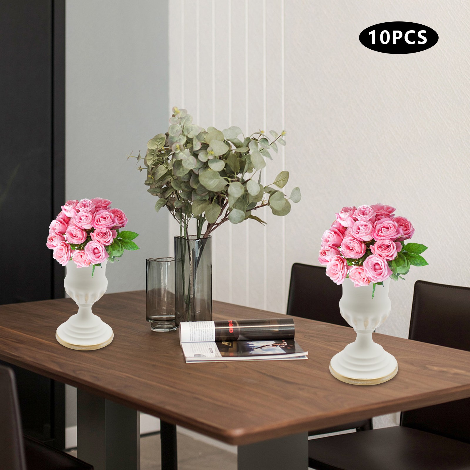 10* Trumpet Metal Vases Small Compote Flower Stand Ceremony Decorate Bottle