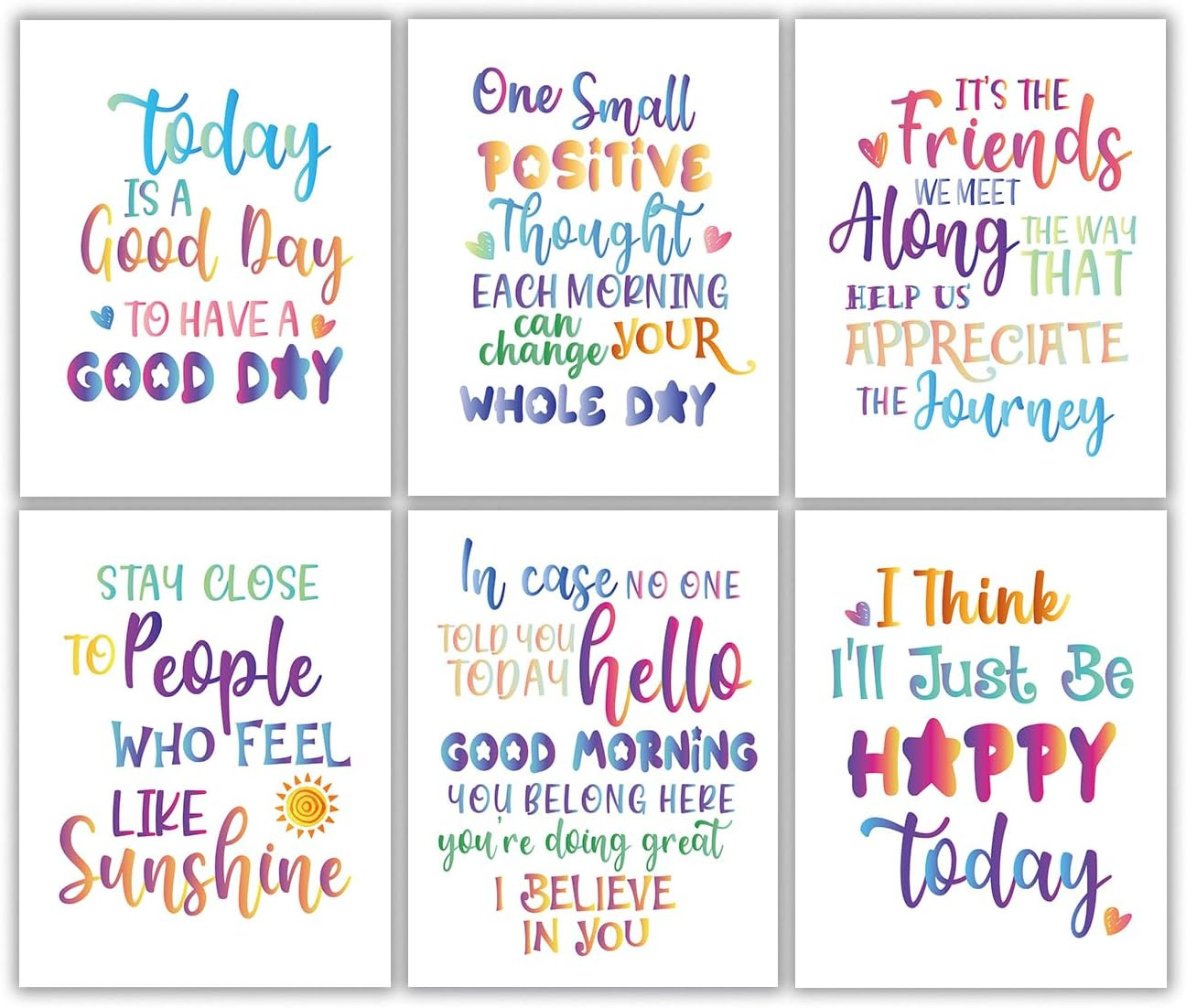 Inspirational Wall Art Prints Abstract Paint Motivational Quote Phrases Poste…