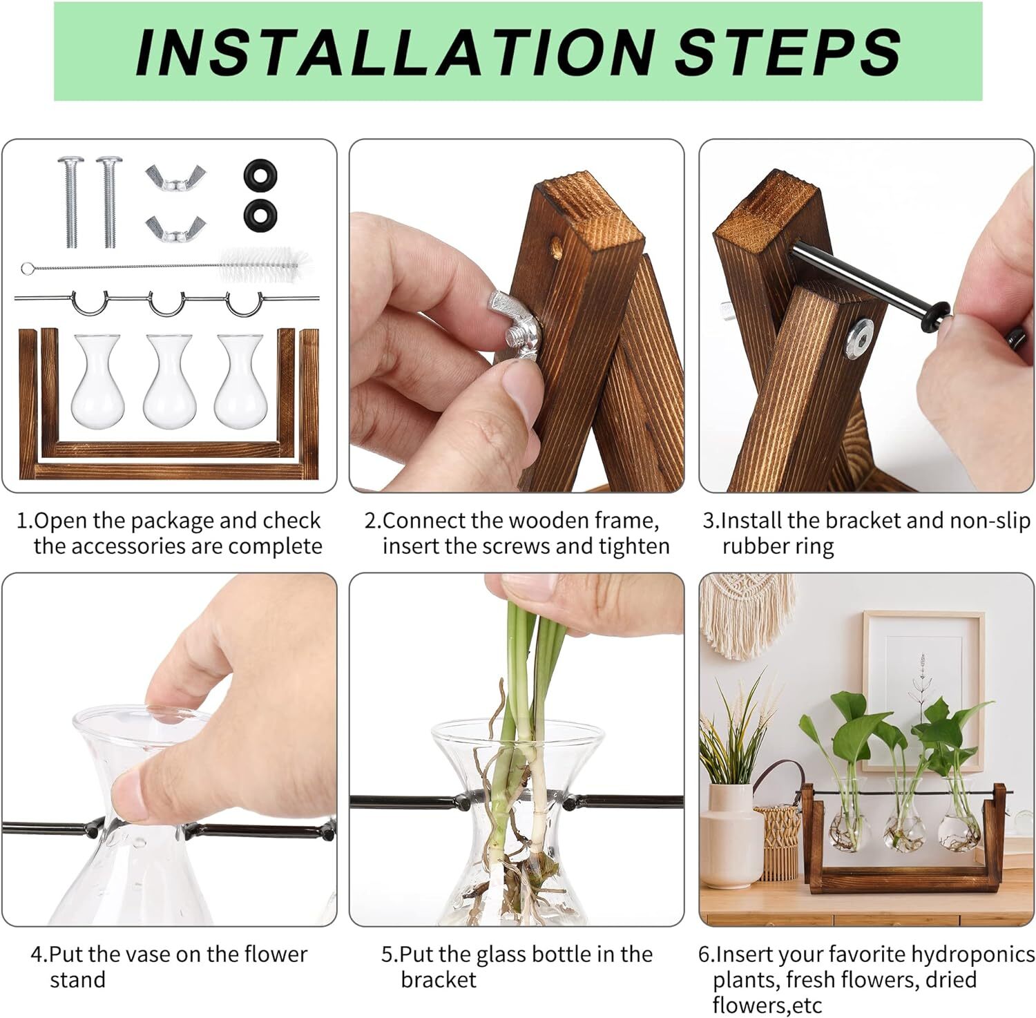 Plants Propagation Stations Hydroponic Plant Transparent 3 Bulb Vase Home Decor