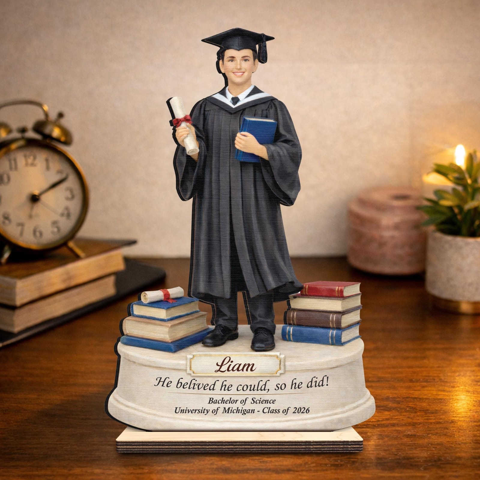 Personalized Graduation Wooden Sign Gift,Portrait Photo Graduation Gift