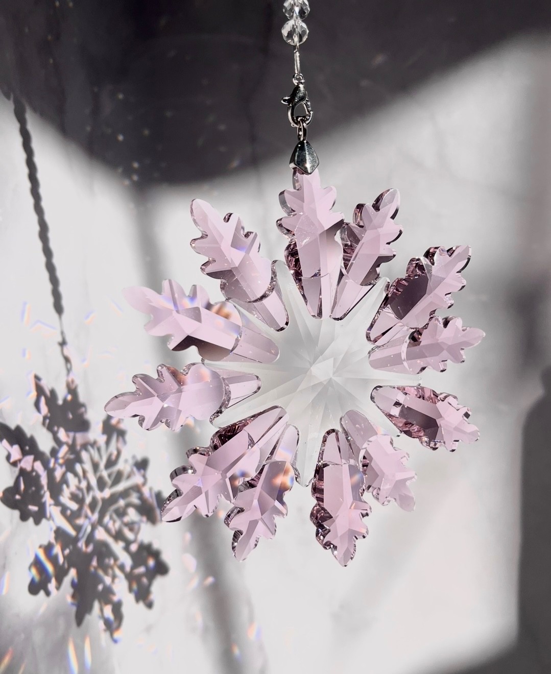 Crystal Snowflake Sun Catcher Christmas Decor Czech Bohemia Crystal Glass Gift
