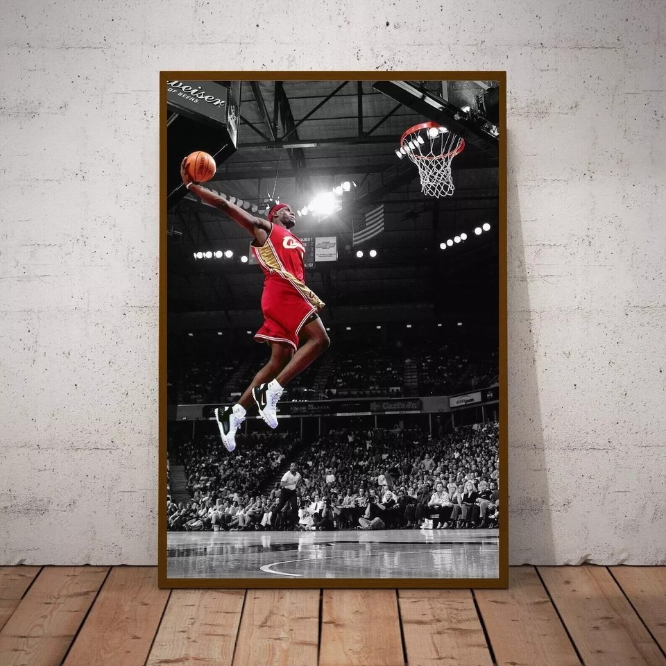 LeBron James makes first dunk of career, Basketball Poster – No Frame