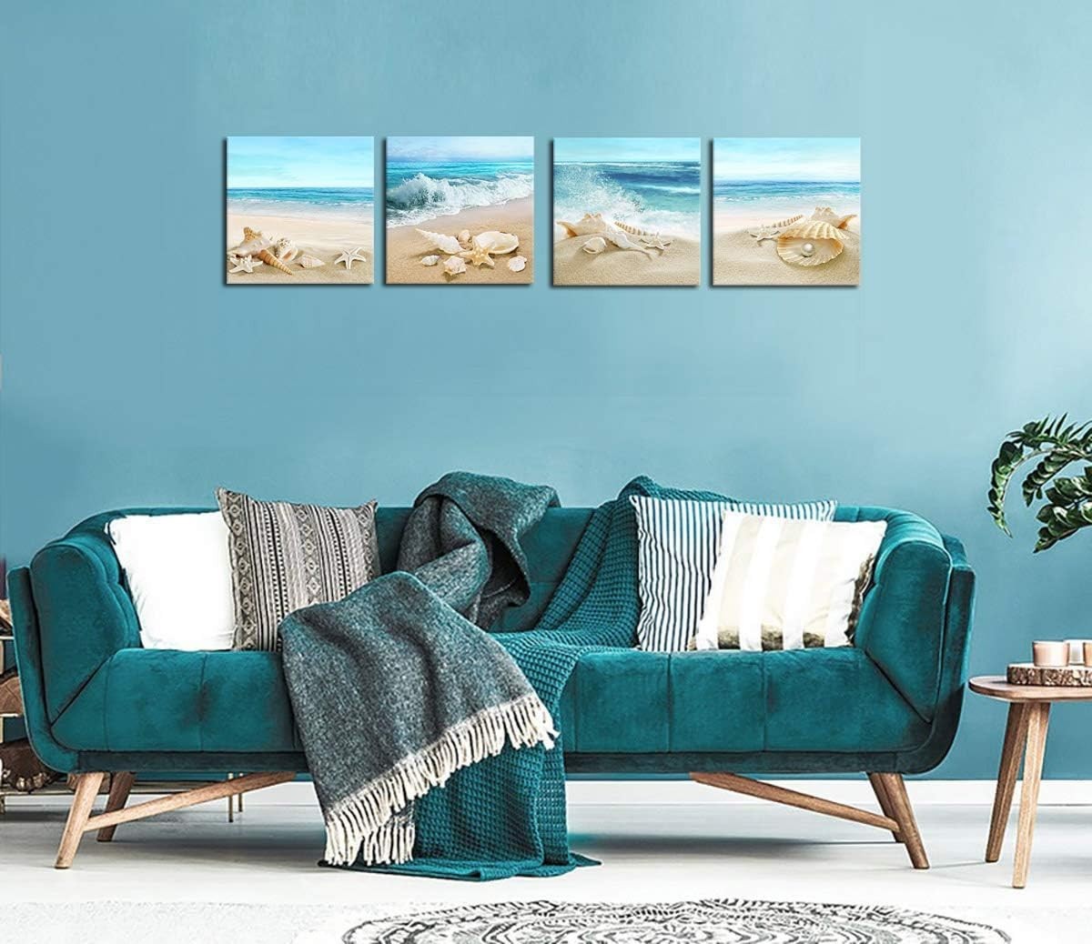 Water-Resistant Coastal Beach Canvas Art – Perfect for Bathroom or Living Room