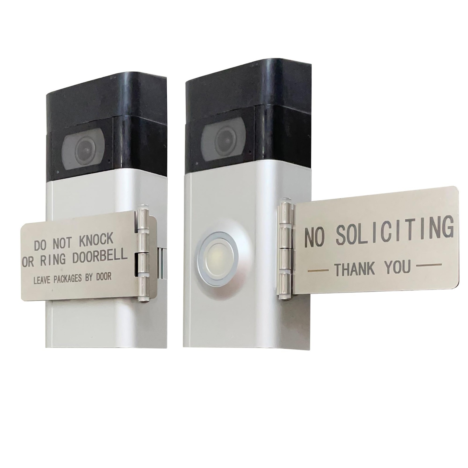 LJSCARE Front Door No Soliciting Sign Do Not Knock Or Ring Doorbell Sign – E…