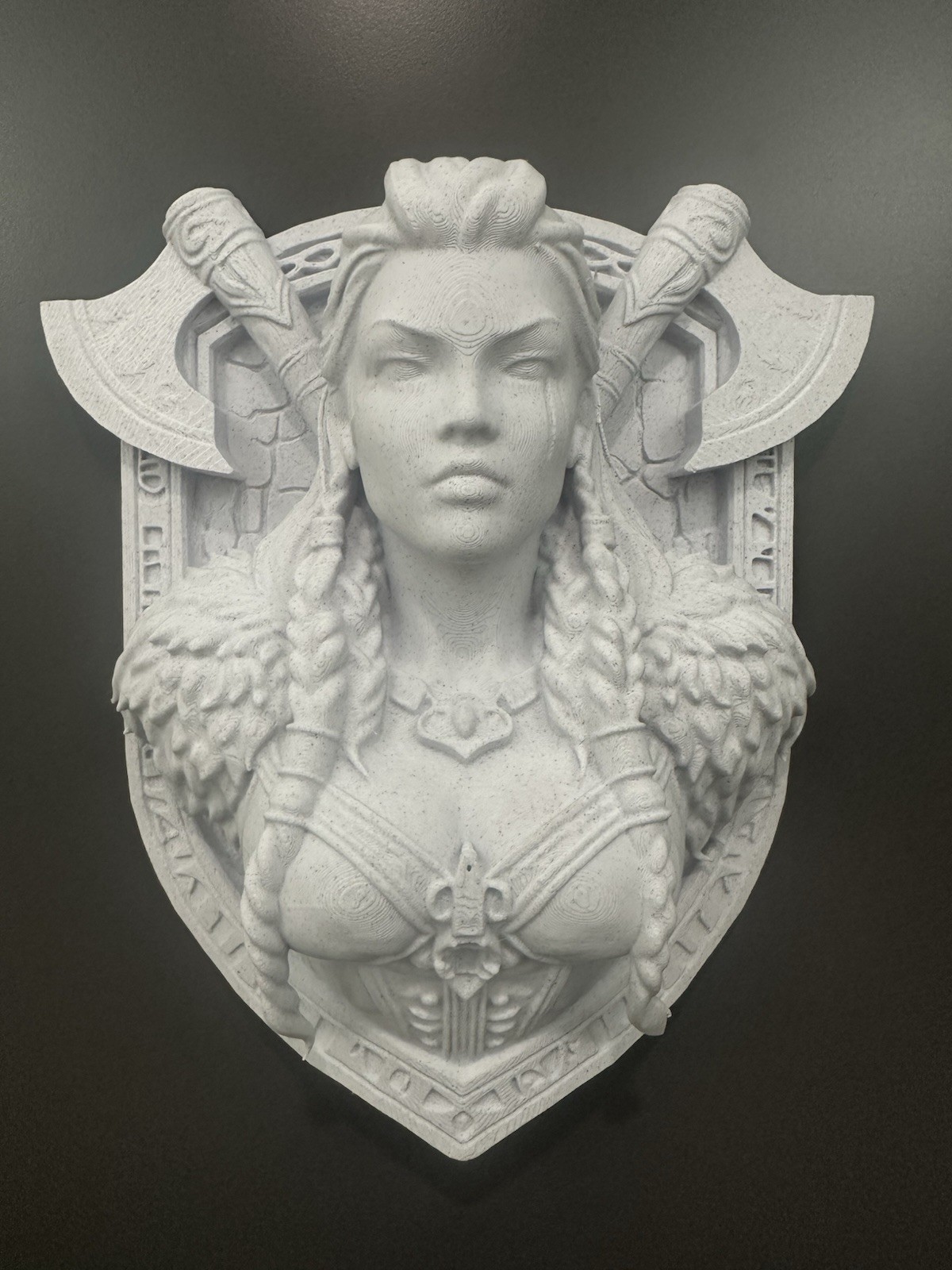 Valkyrie Wall Bust Viking Shield Maiden Norse Mythology Decor Sculpture 9x8x3”
