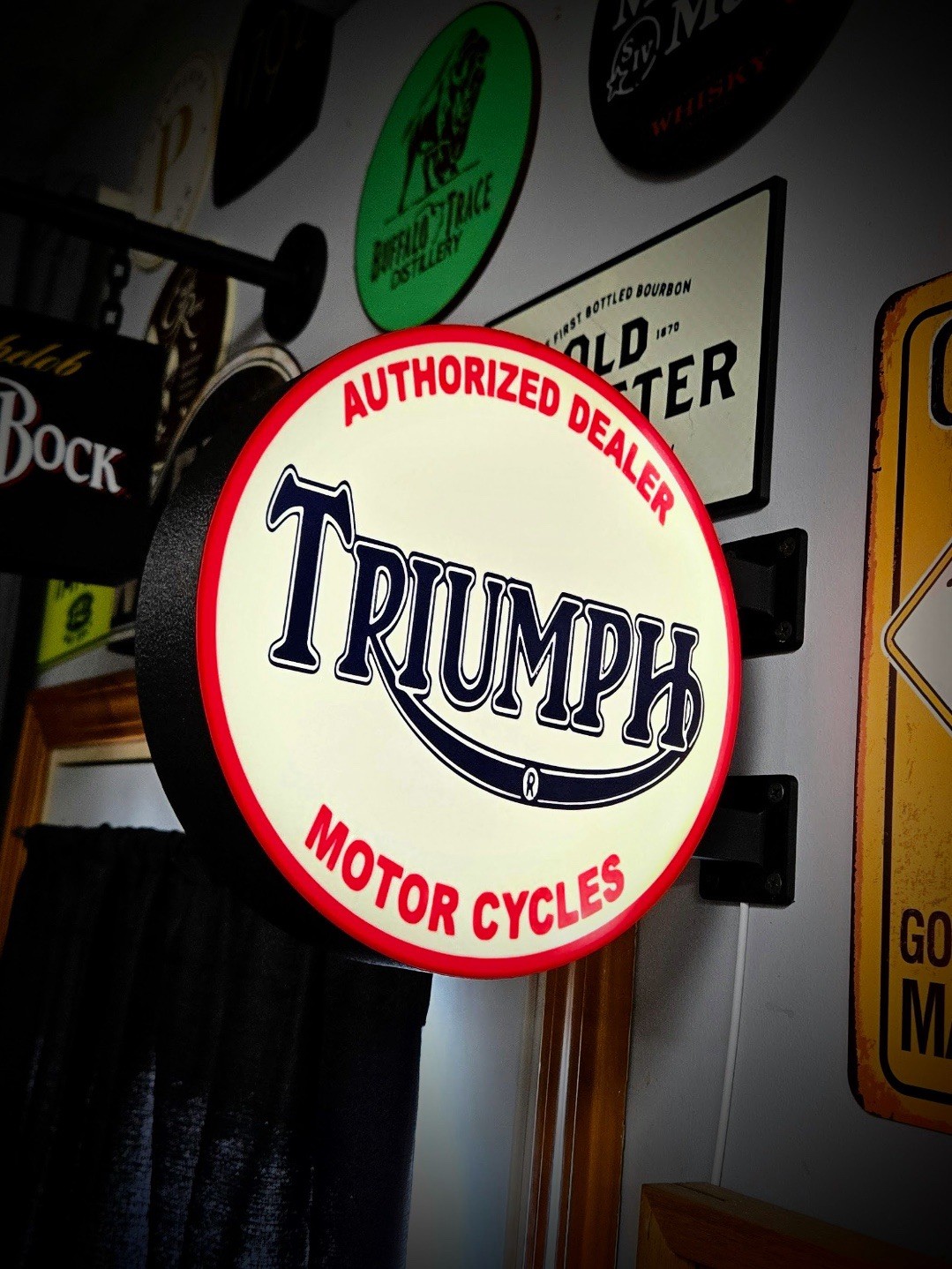 Triumph Motorcycles Round LED Light Box | Double Sided Sign RGB Option