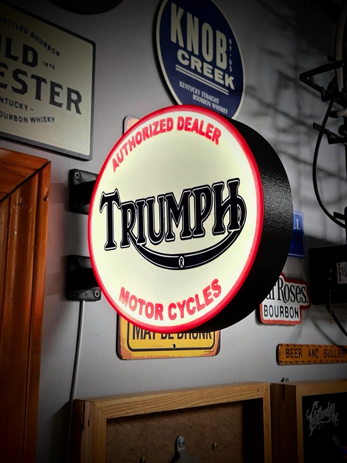 Triumph Motorcycles Round LED Light Box | Double Sided Sign RGB Option
