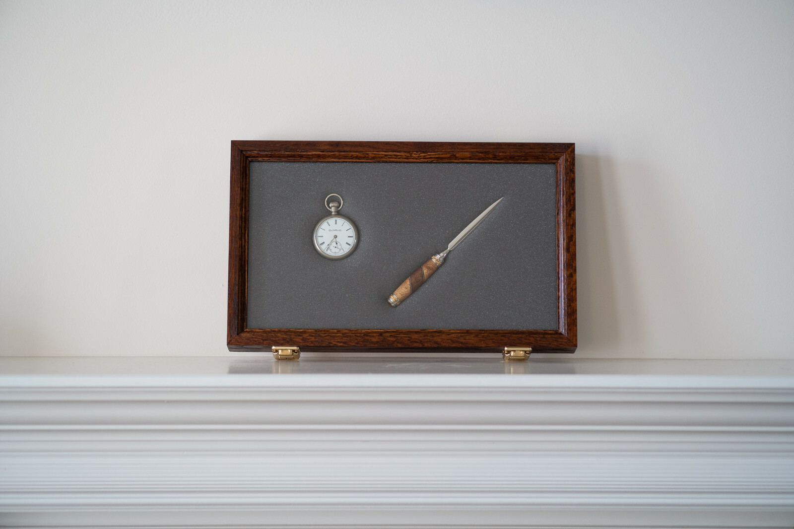 Two Timbers Small Display Case Walnut Finish 2″x10″x12″ Knife Arrowhead Pins