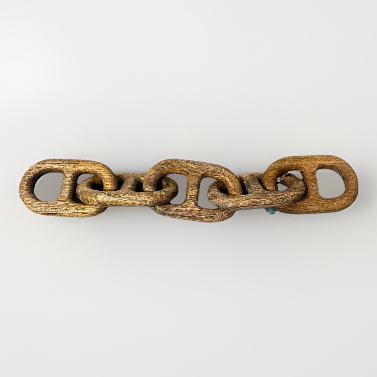 Hand Carved Hand Whittled Mariner 18 Inch Hard Wood Chain From One Solid Piece