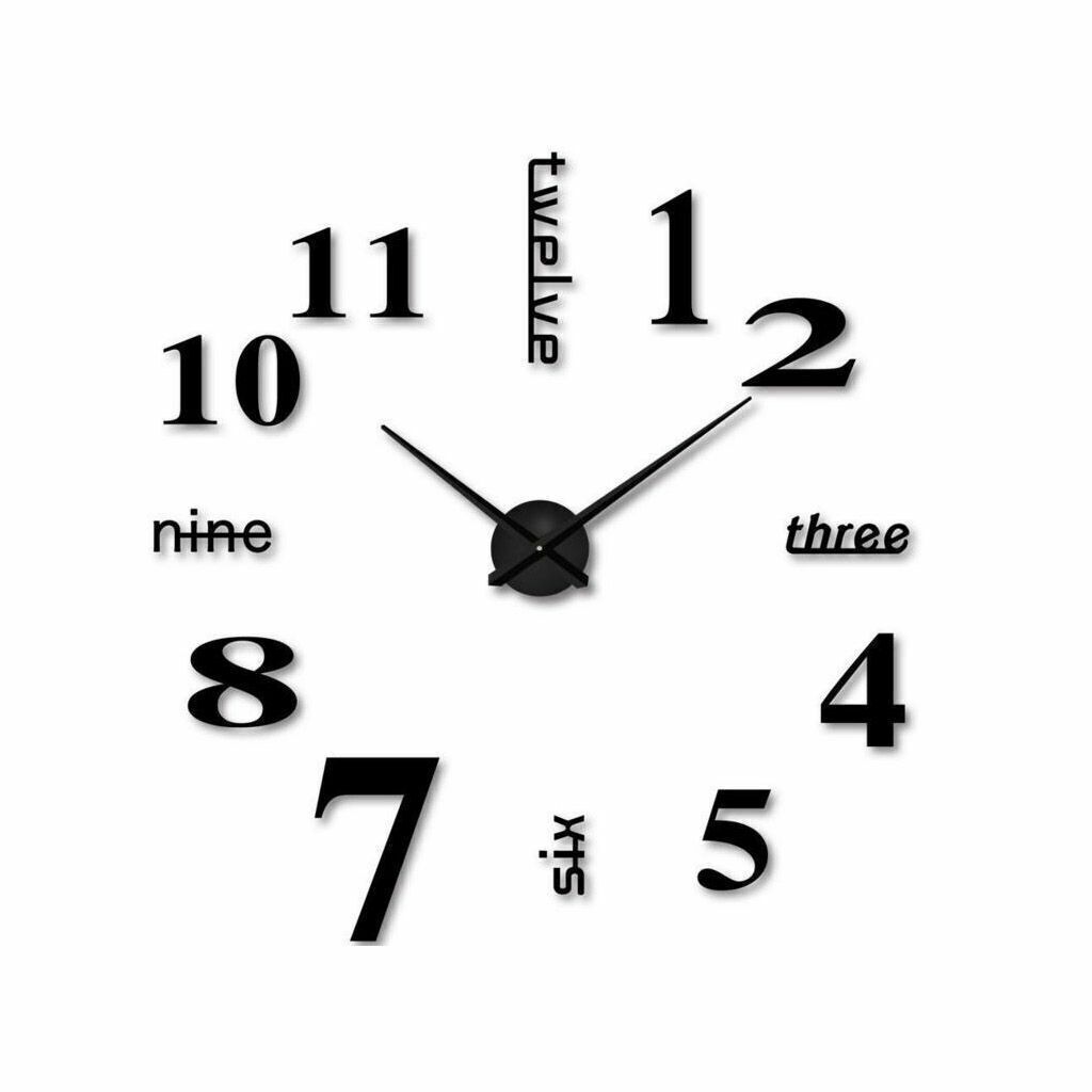 Modern DIY Large Wall Clock 3D Mirror Surface Sticker Big Number Watch Decor