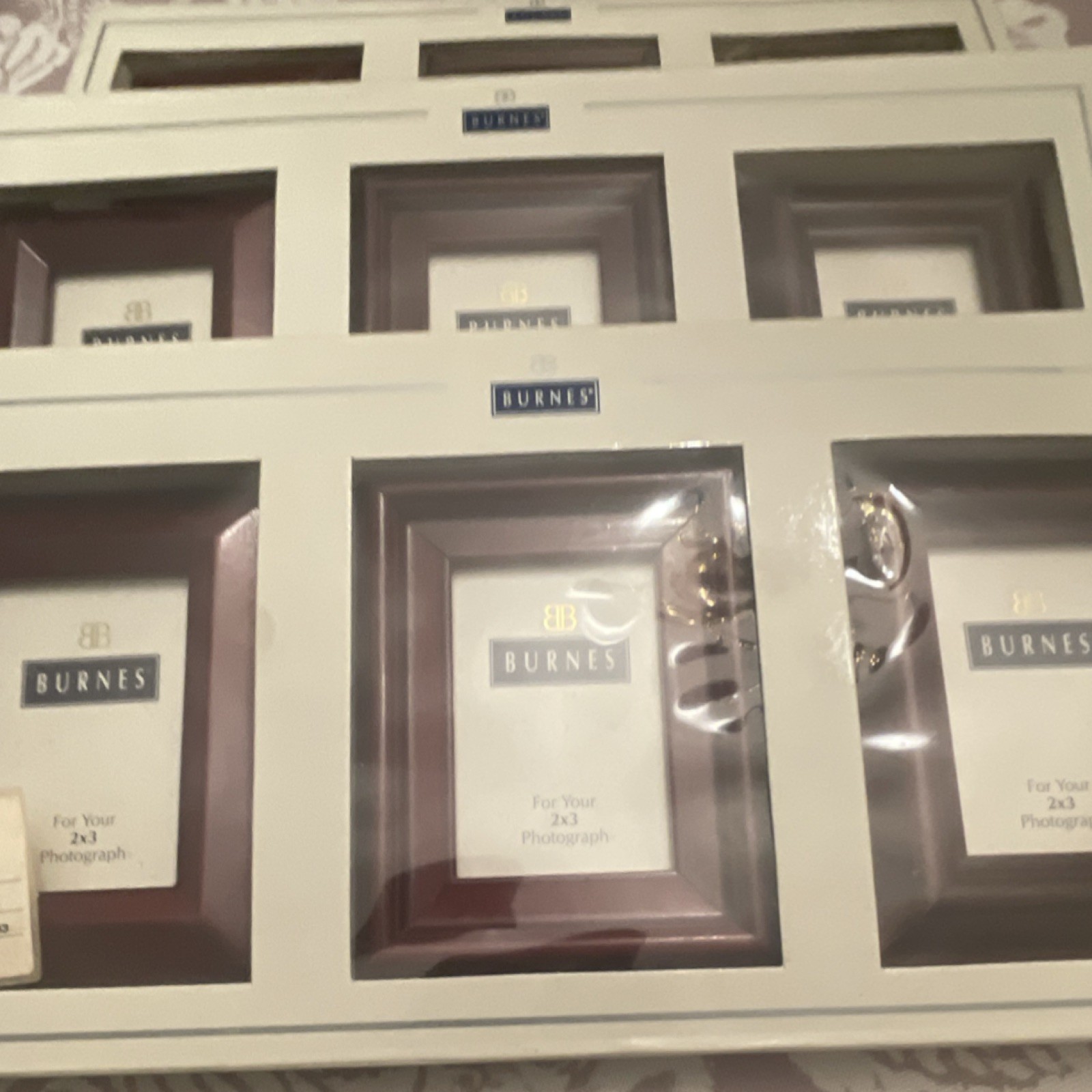 Burnes of Boston 3-Photo Collage Frame for 2×3 Photos Brown White Wood Rectangle