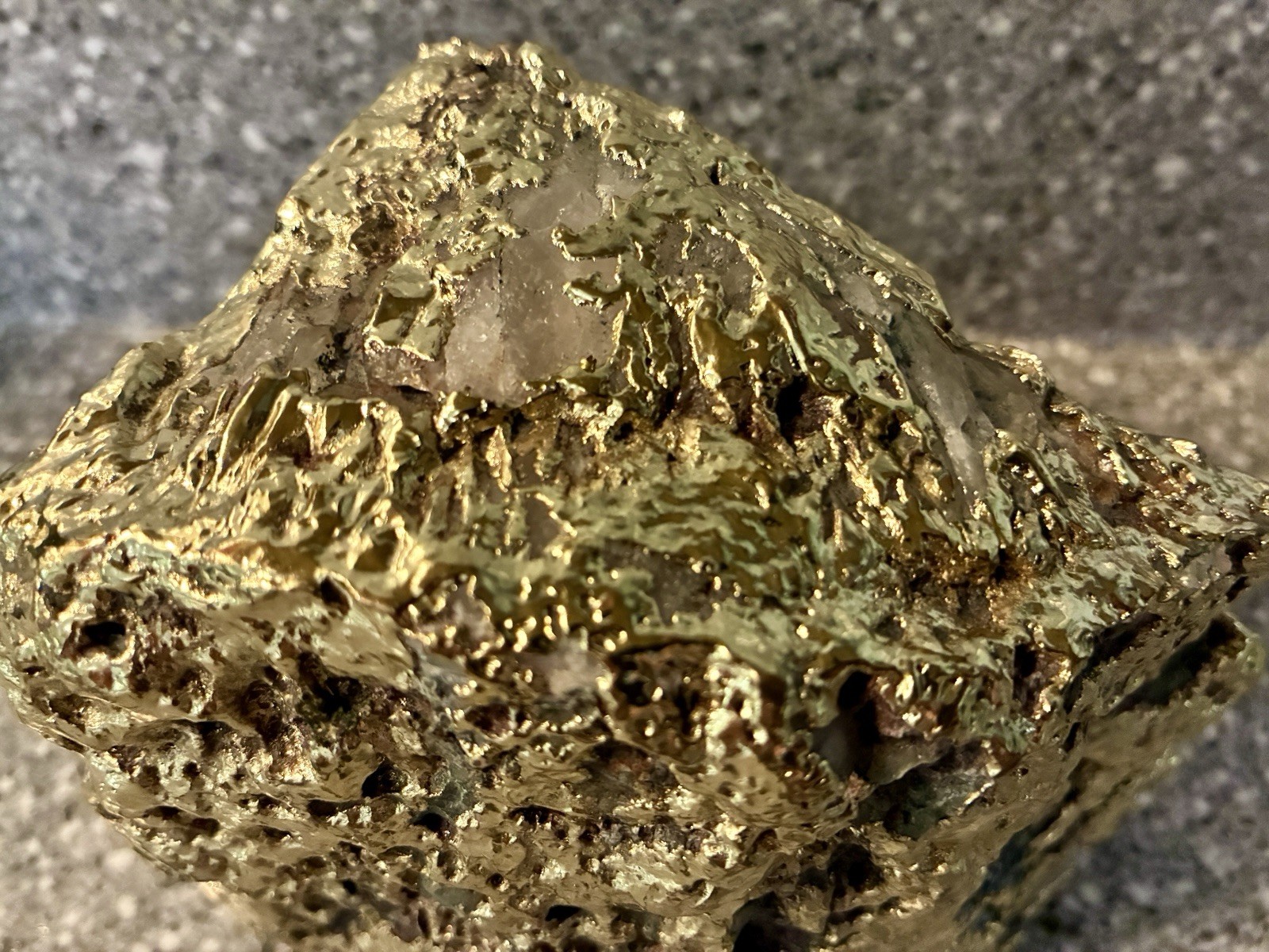 Natural Polished Agate Gold Plated Finish Single Bookend 3 Lb 12.6 Ounce