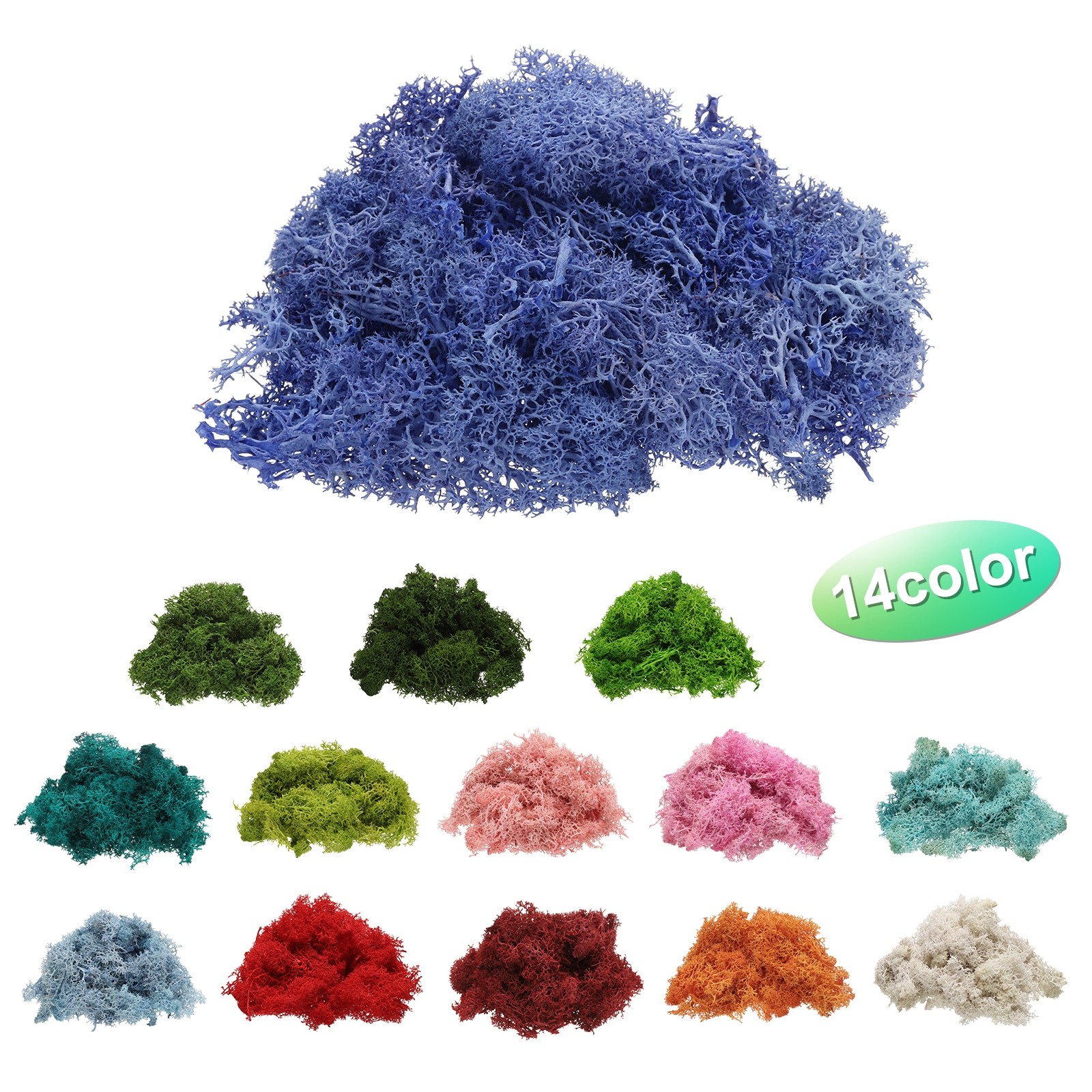 Preserved Reindeer Moss, 4 OZ Fake Moss for Crafts (Purple)