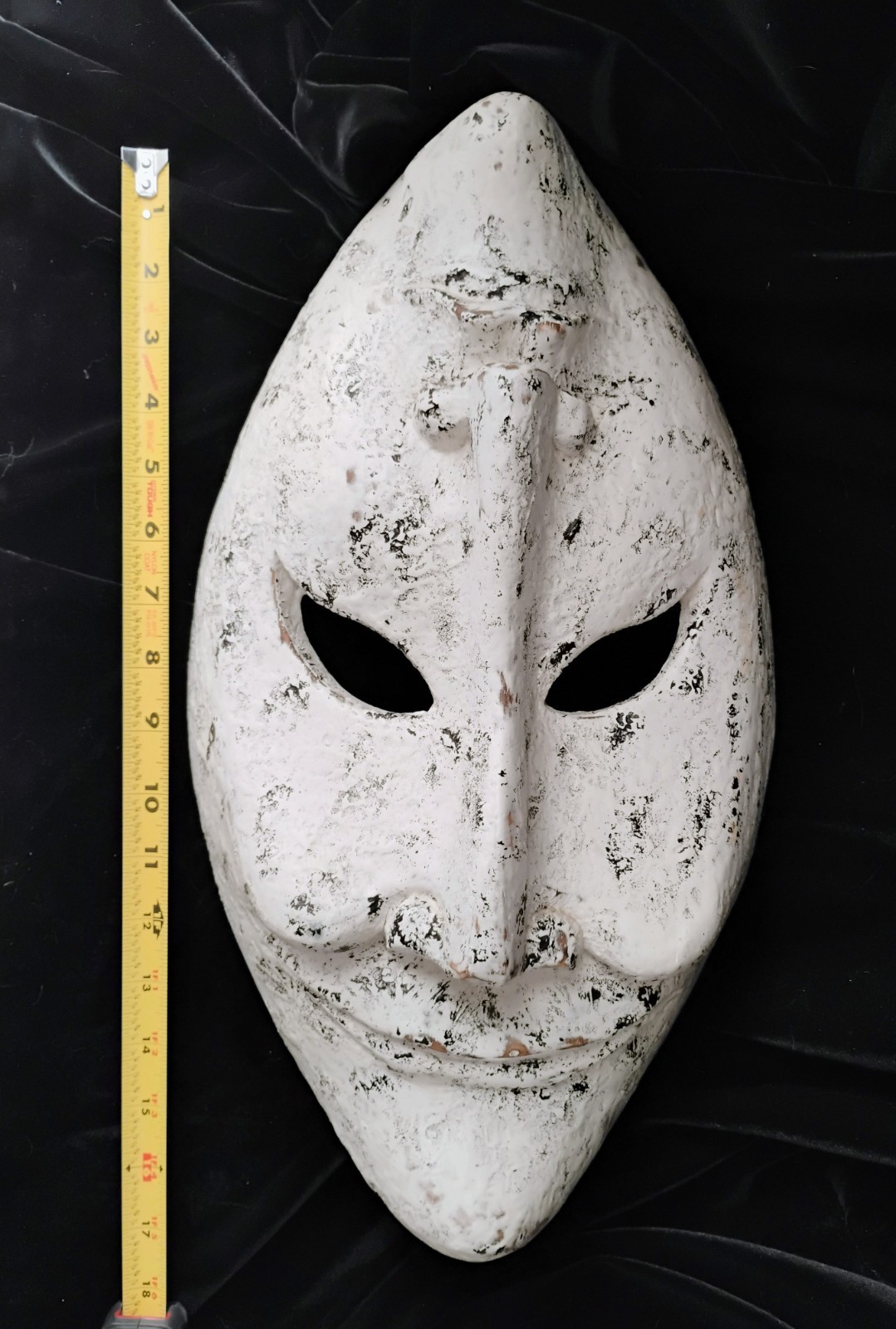 Modern Art, Two Faced Smiling Frowning Wood Mask, Wall Decor,18″ Tall