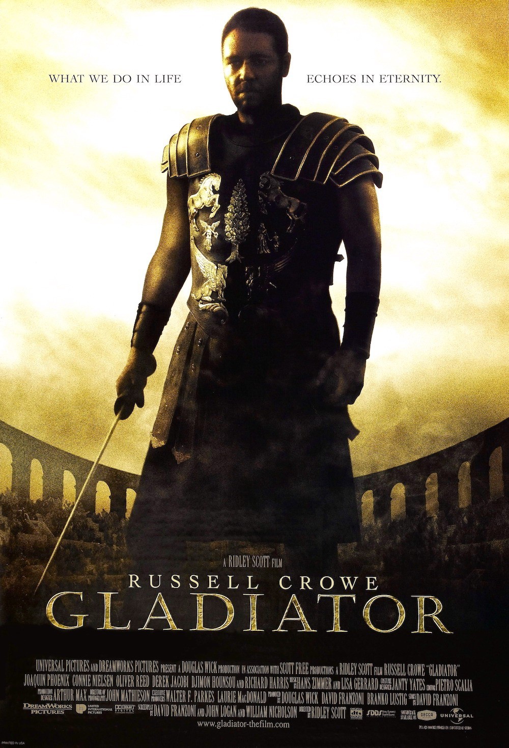 Gladiator Movie Poster Print 12×18 24×36 Art Home Theater Film