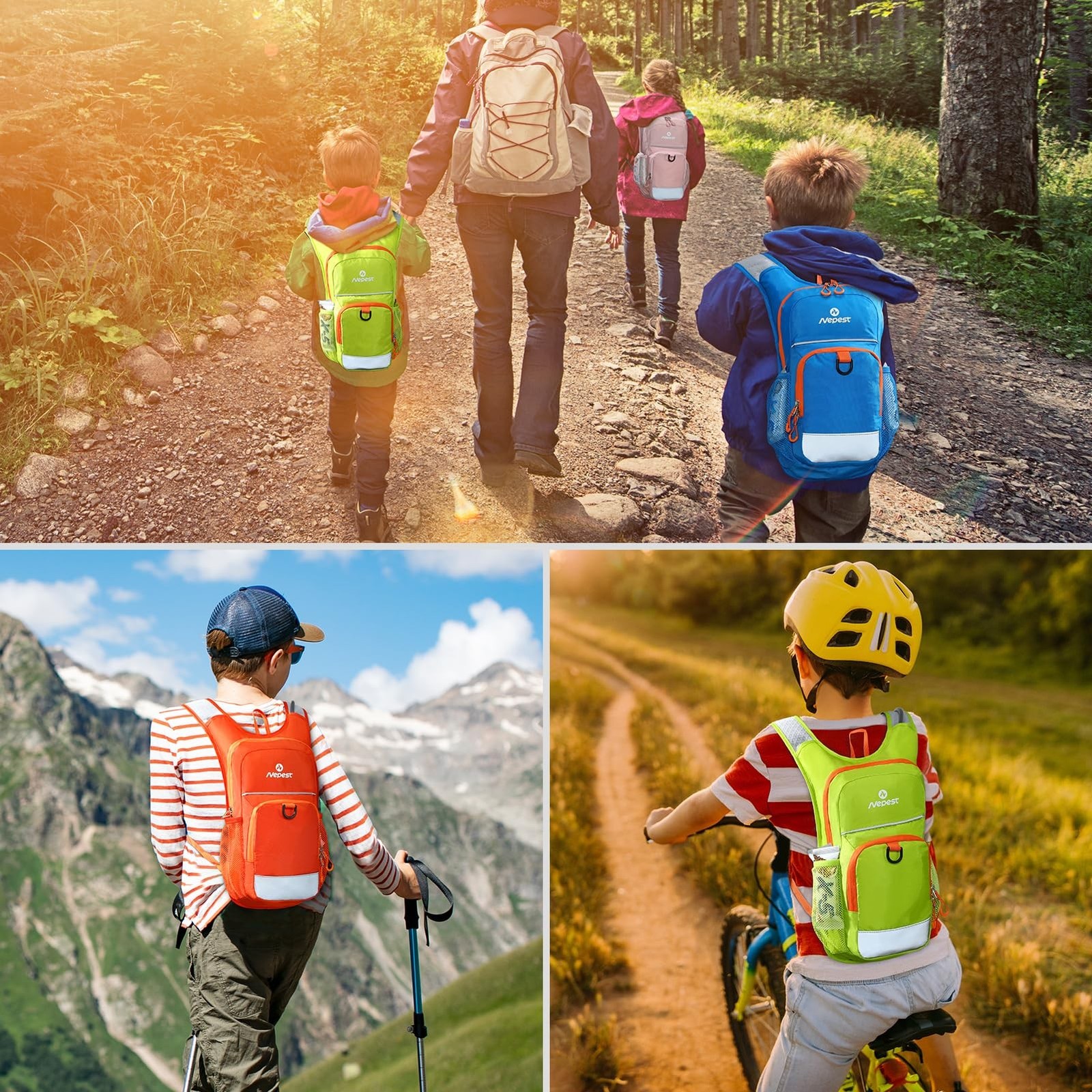 Nepest Kids Hydration Backpack, Mini Water Backpack with 1.5L Water Bladder f…