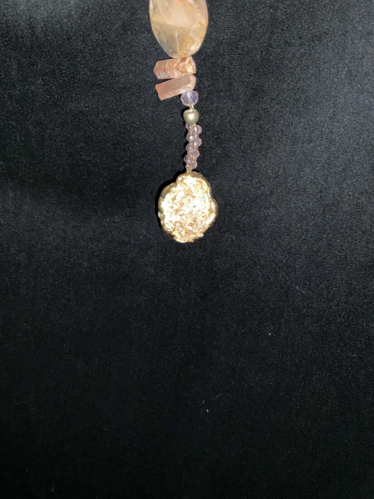 Exquisite Handmade Beaded Gemstone Hanging Decor – Shimmering Colors – $50
