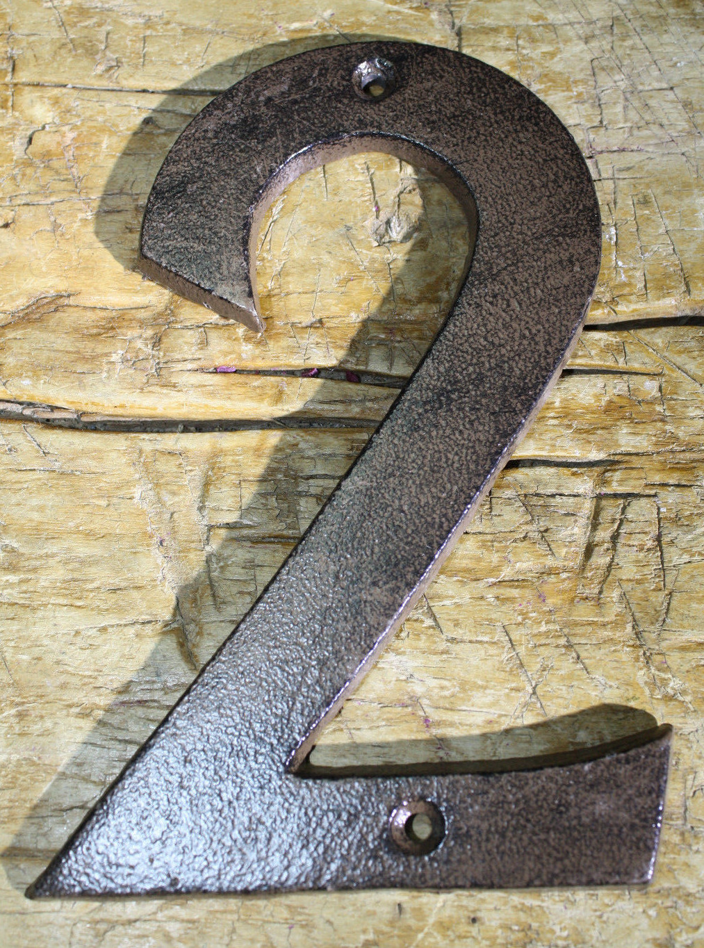 Rustic BROWN Cast Iron Metal House Numbers Street Address 6 INCH Phone #’s 2