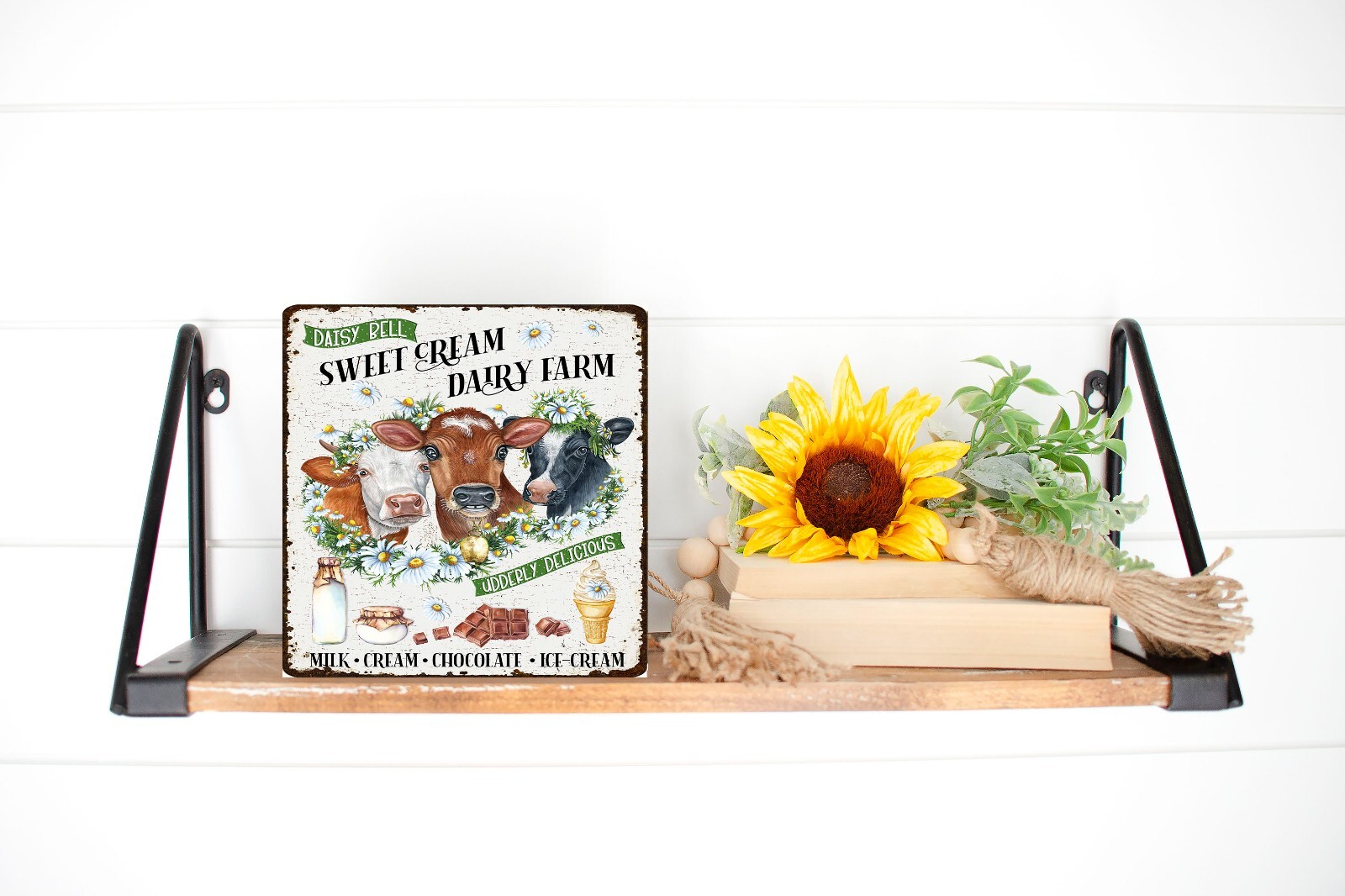 Sweet Cream Dairy Farm Handmade Wood Mini Small Sign