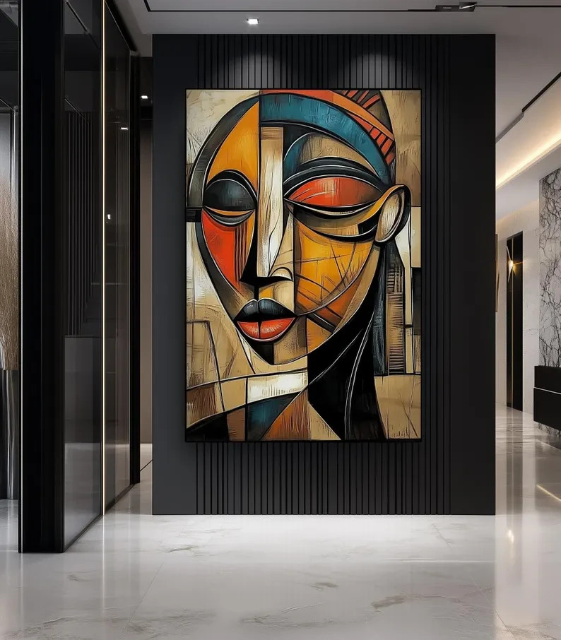 African Abstract Art Framed Canvas Ethnic Modern Home Wall Decor Print