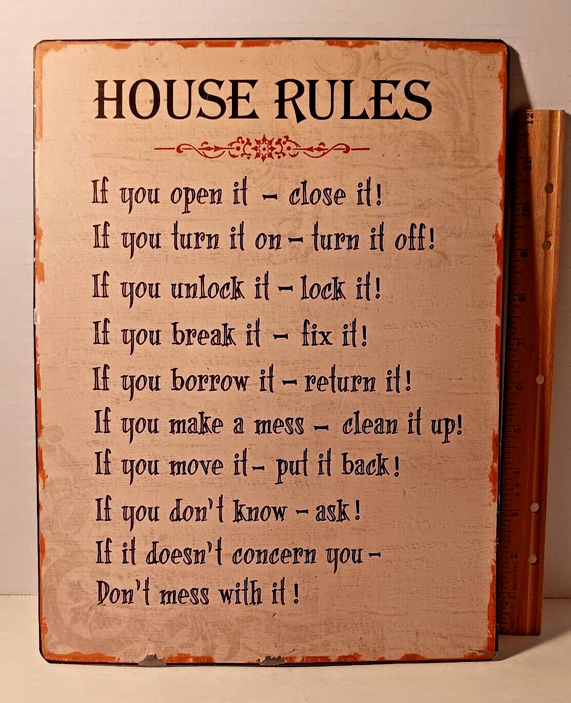 House Rules Metal Sign 10×14 Veteran Owned
