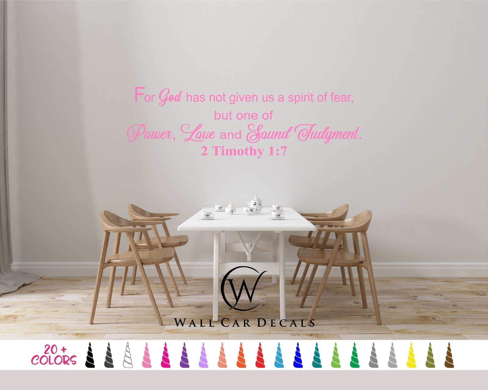2 Timothy 1:7 Bible Verse Wall Quote Vinyl Decal God Power Love Judgment Sticker