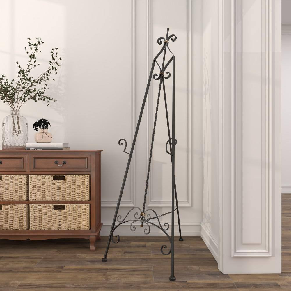 Black Metal Extra Large Free Standing Adjustable Display Stand Scroll Easel with