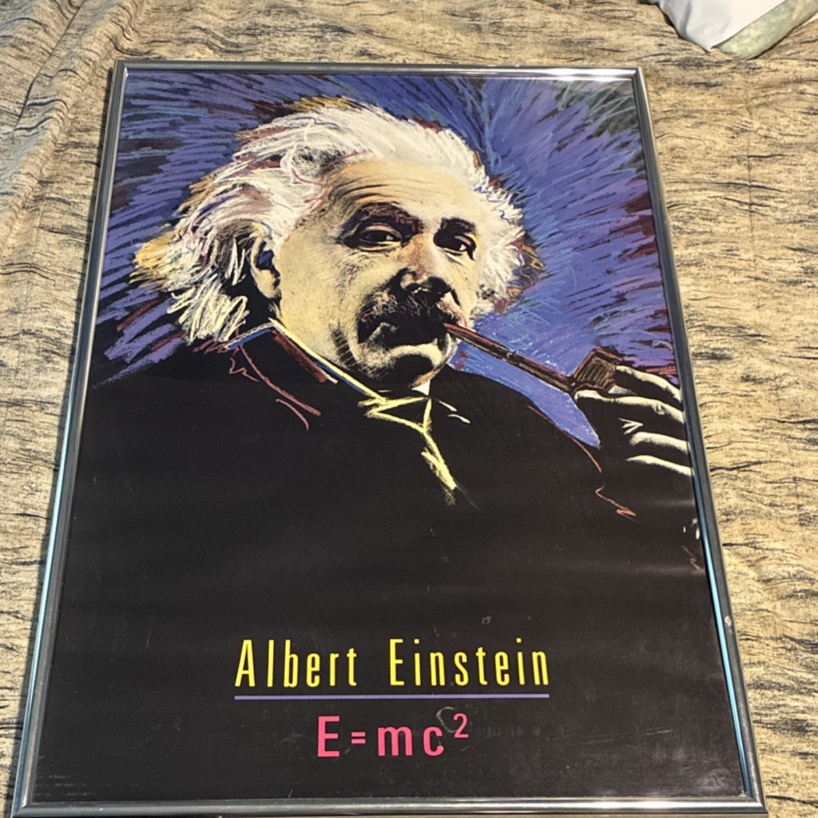 Framed Albert Einstein E=mc2 Science Print, Vertical, Multicolor