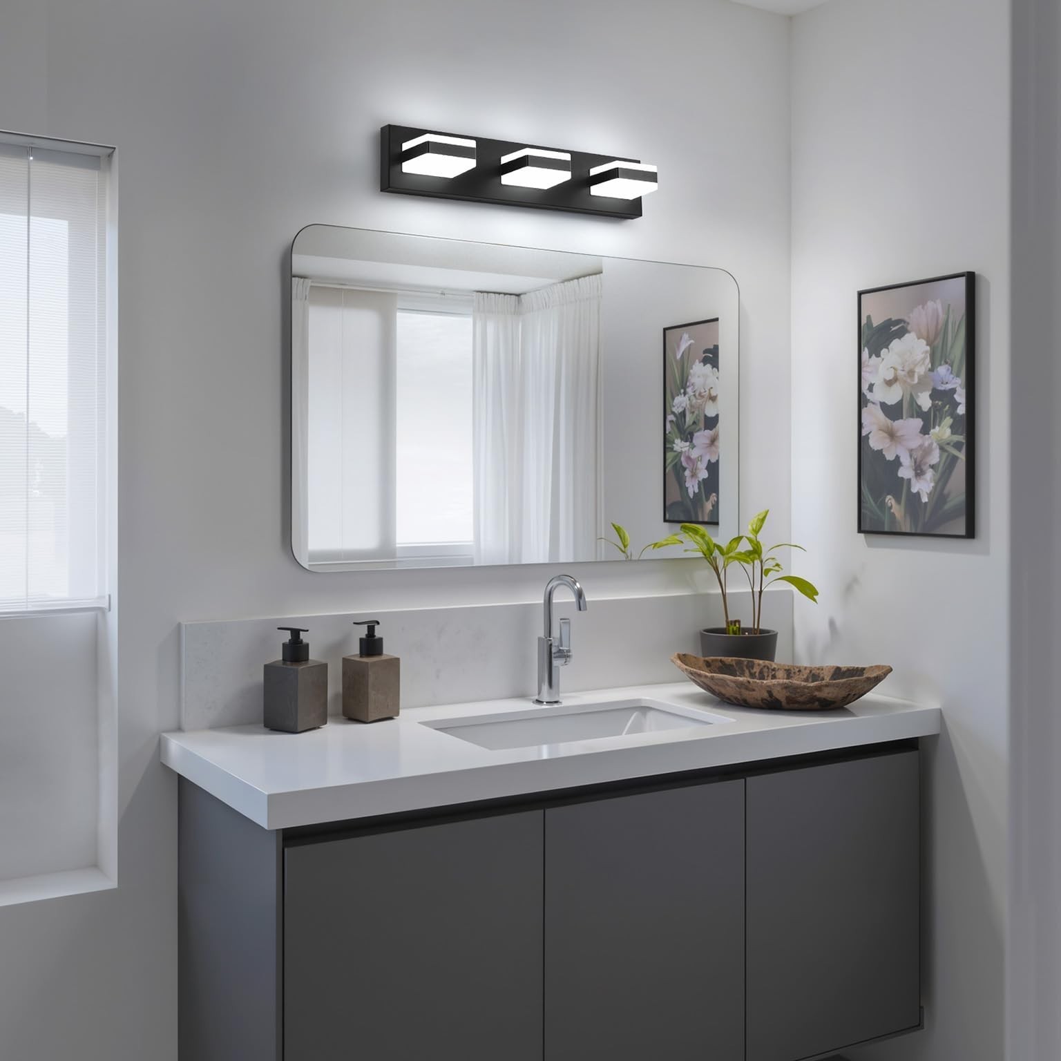 Bathroom Lighting Fixtures Over Mirror, 3 Light Bathroom Vanity Light Fixture…